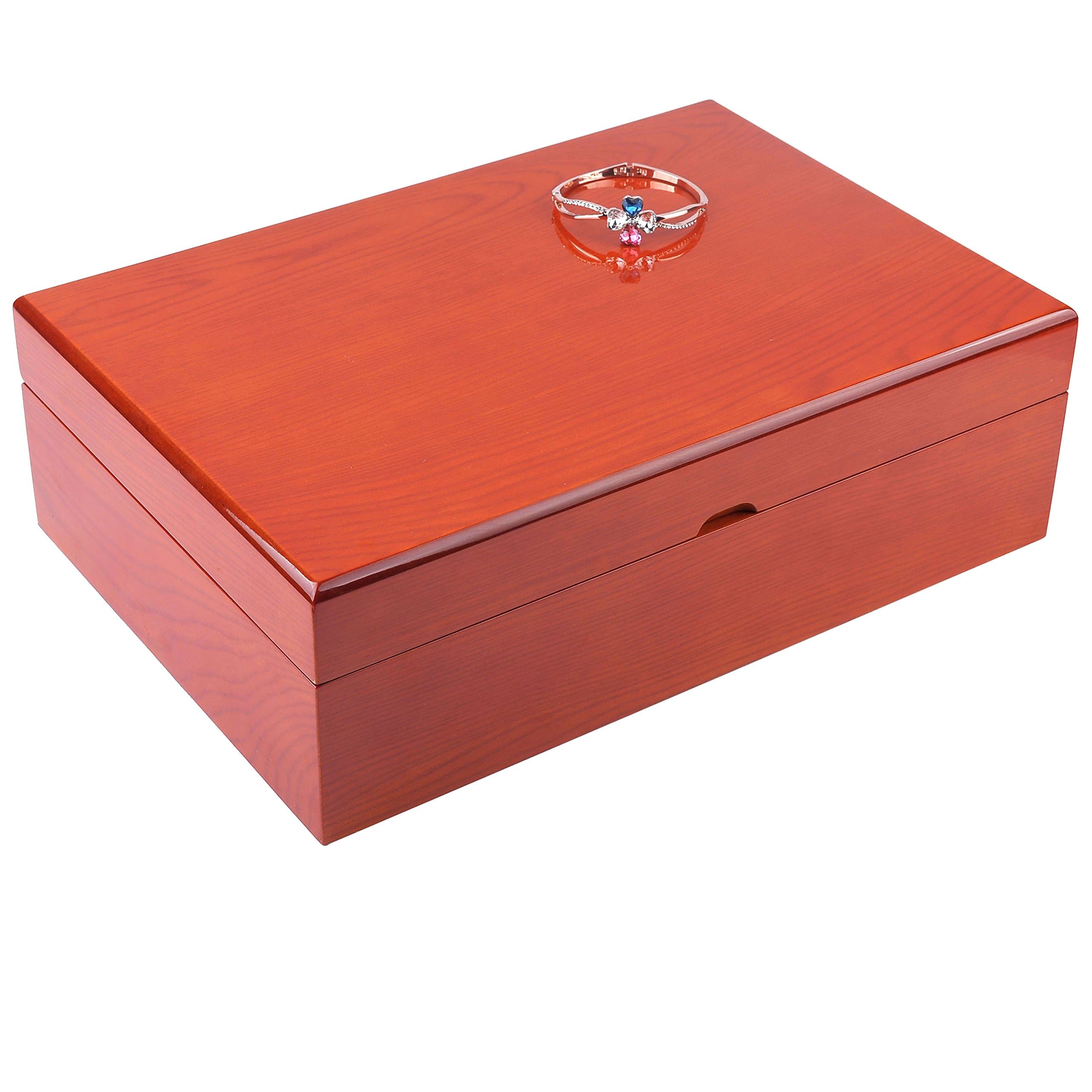 Chicche Watch Boxes and Packaging Cherry Wood Piano Lacquer Finish 10 Slots Watch Collection Box