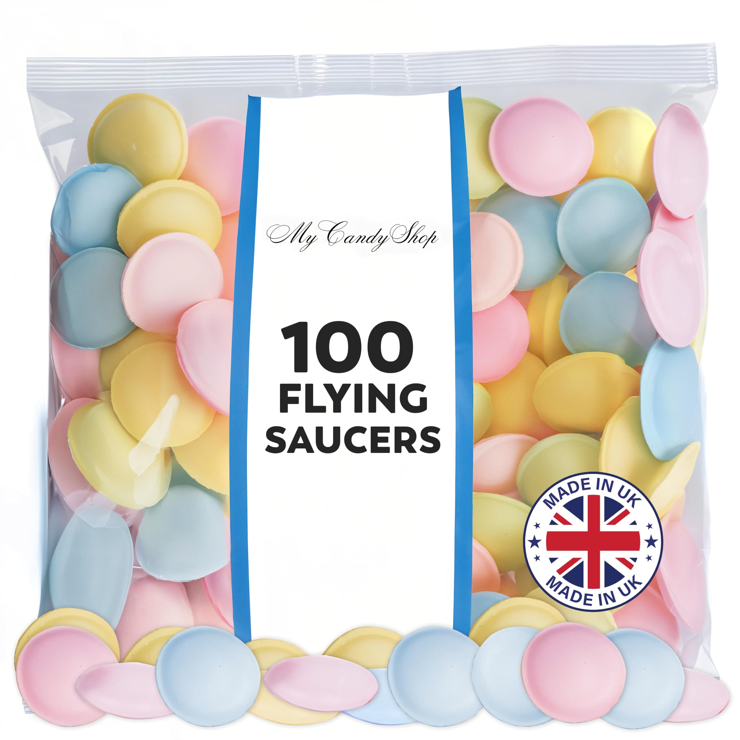 Flying Saucer Sweets 140g - 100 x Flying Saucers - Retro Sweets In Bulk Cheap