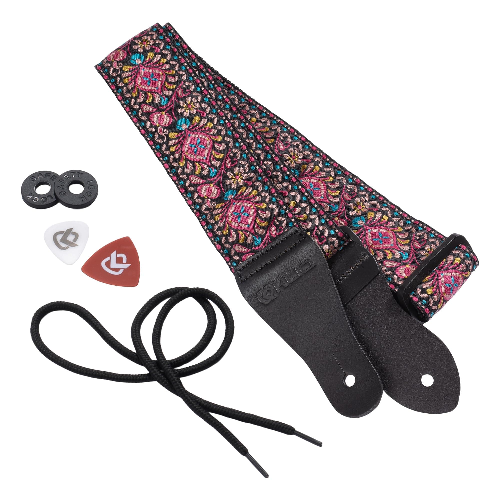 KLIQ Vintage Woven Guitar Strap for Acoustic and Electric Guitars