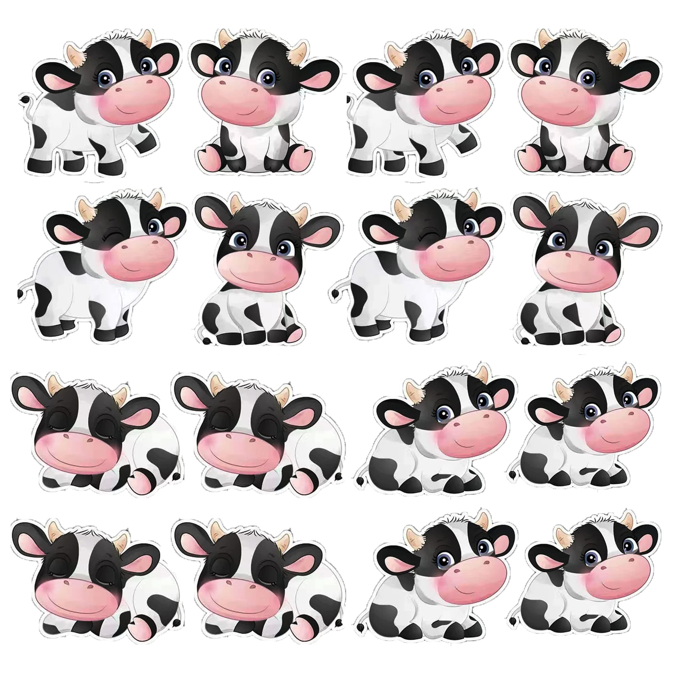 32 Pieces Cow Print Cutouts Cow Print Farm Animal Party Decorations for Children's Party Western Cowboy Theme Kids Birthday Party Decorations