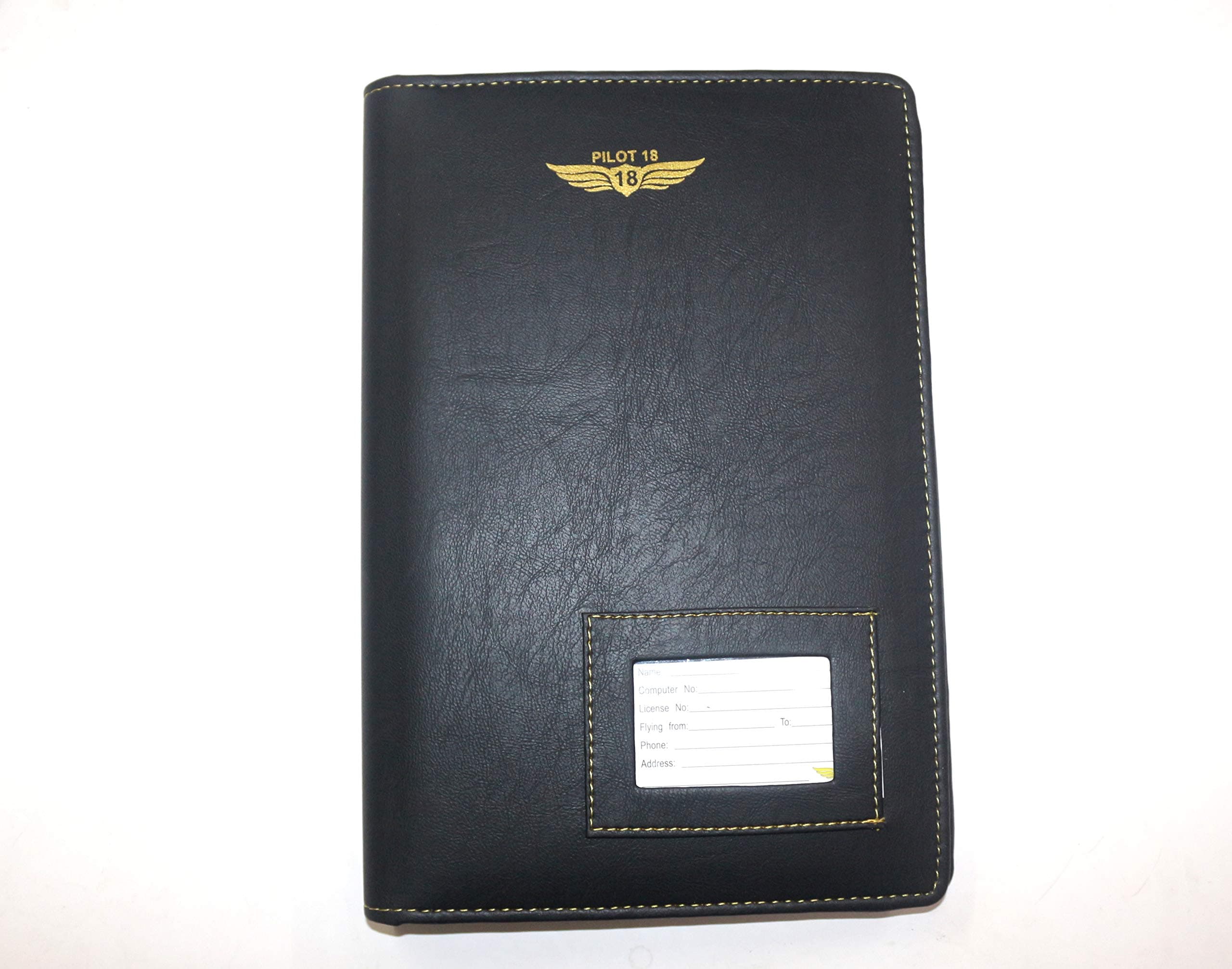 PU Leather Premium Pilot logbook Cover with License Pockets and Pen Holder
