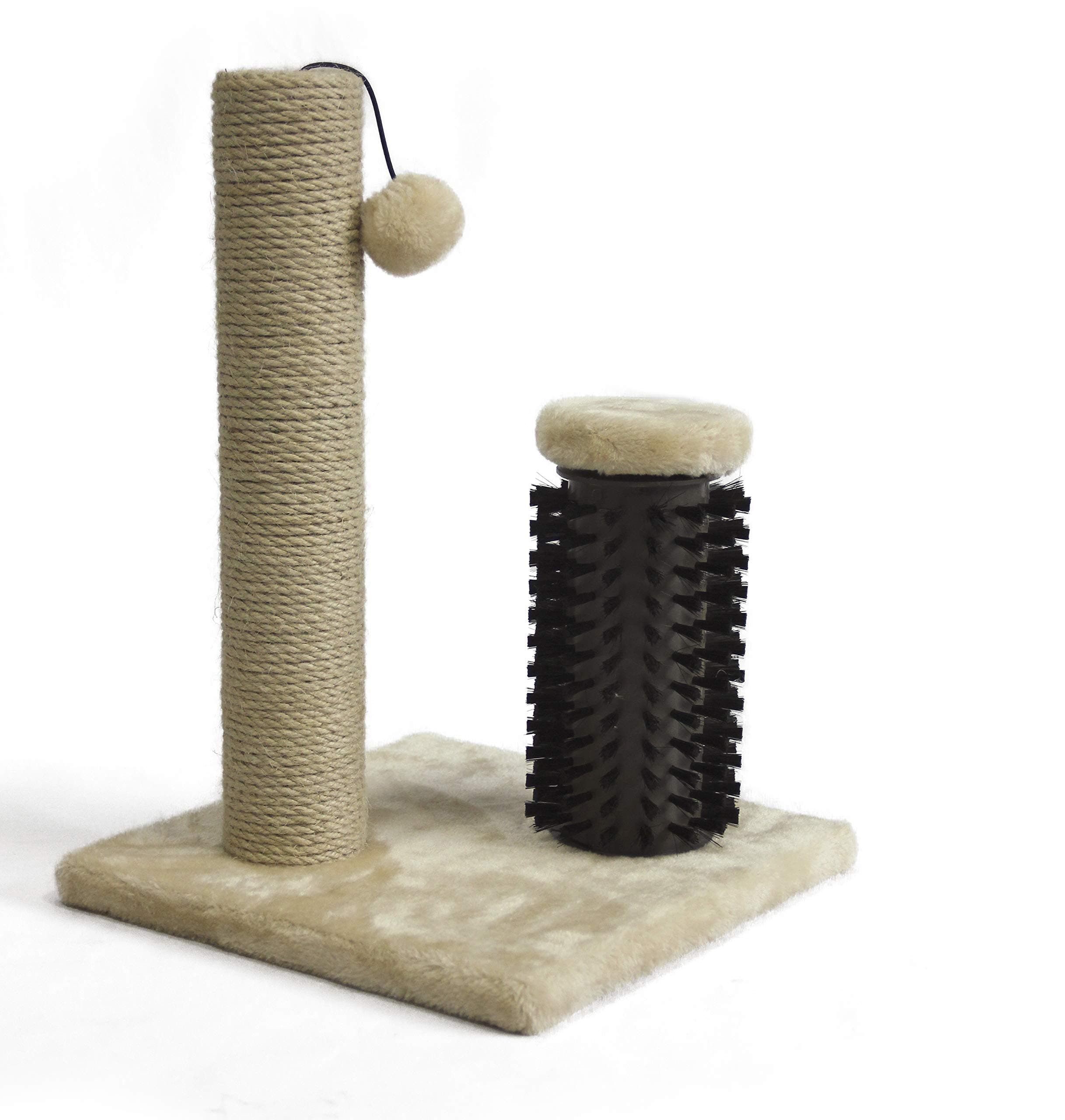 Amazon Basics Cat Scratching Post with Brush, Beige