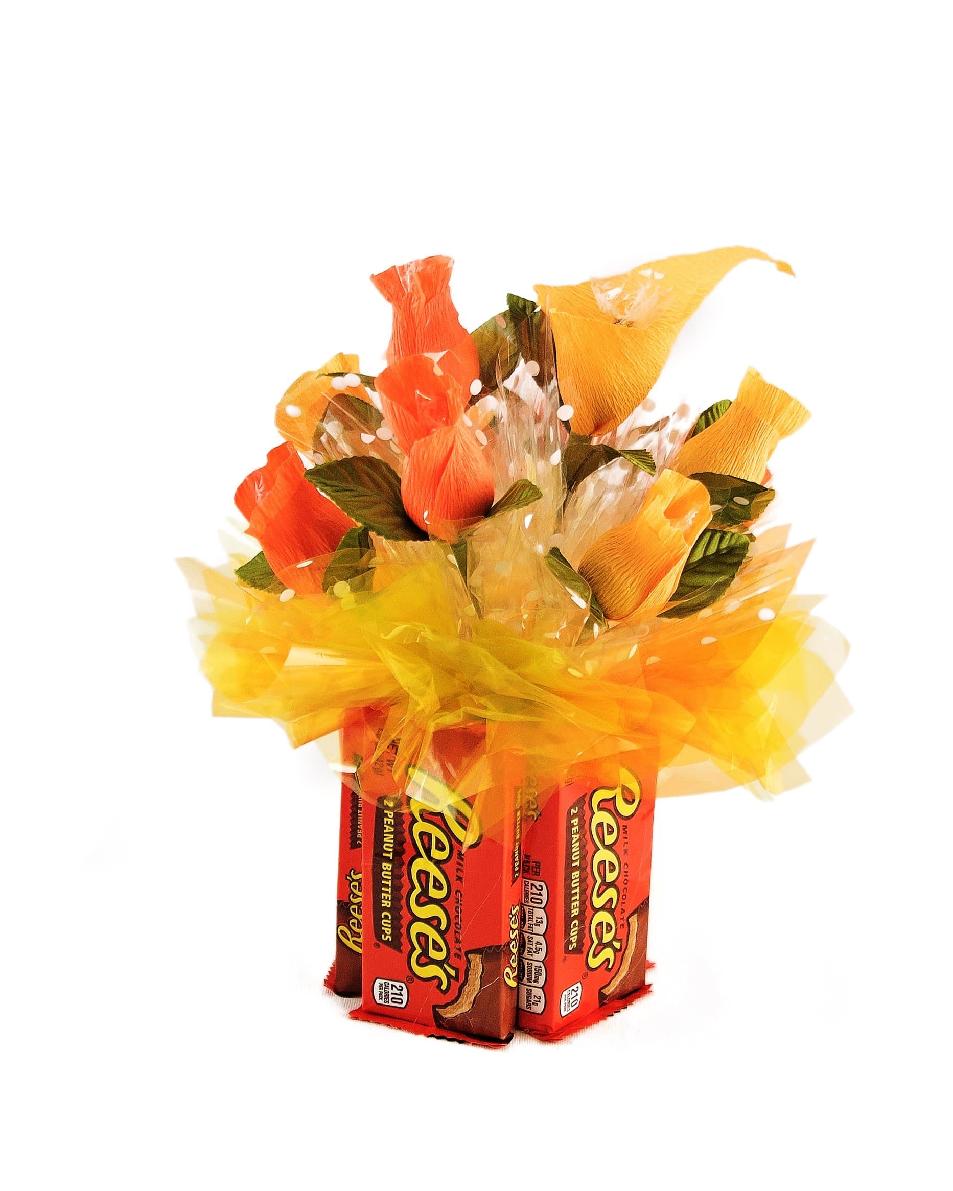 Artfully Delicious Arrangements Edible Vase Candy Bouquet Gift Basket "Reese’s Peanut Butter Cup" – Full Size