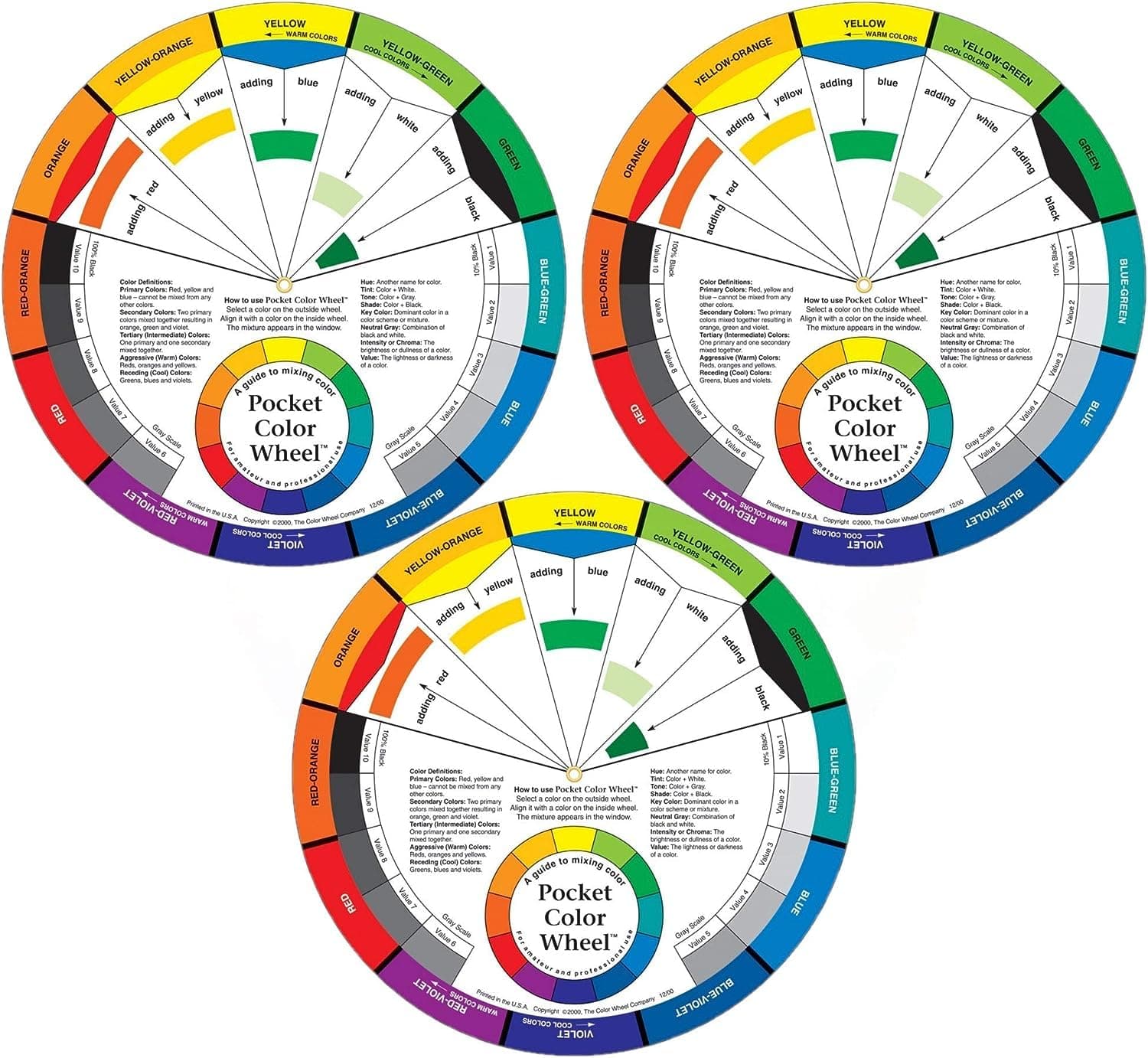 Color Wheel Small Color Mixing Guide (Pack of 3) (3)3