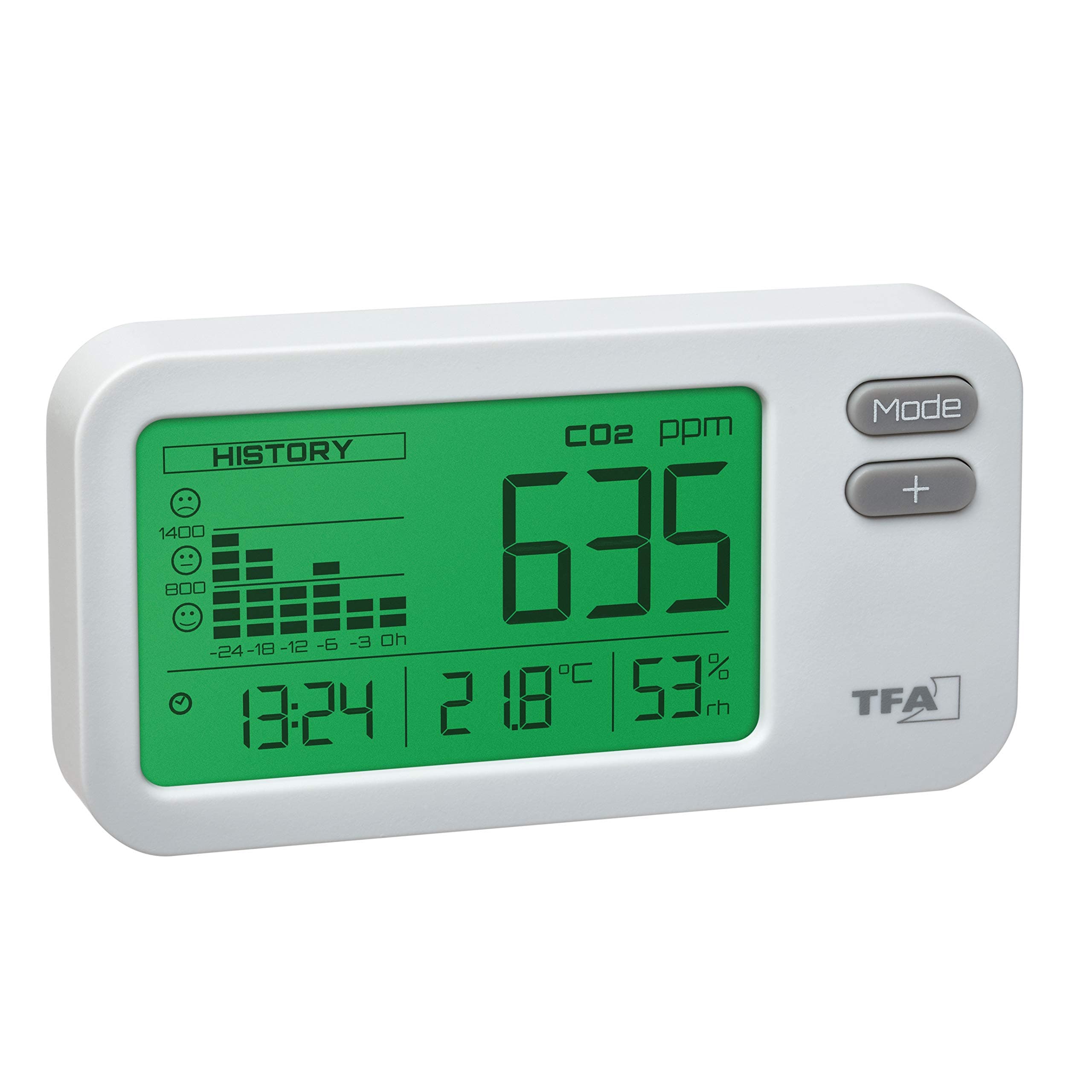 TFA Dostmann Aircontrol Coach CO2 Monitor 31.5009.02, White, L145 x W35 x H100 mm