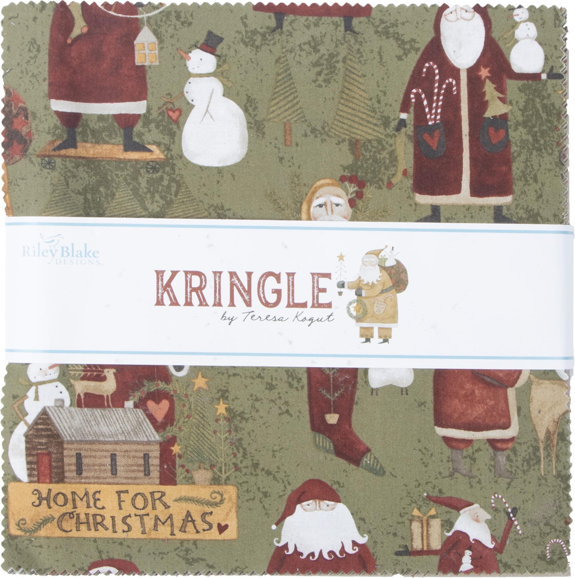 Teresa Kogut Kringle 10" Stacker 42 10-inch Squares Layer Cake Riley Blake Designs 10-13440-42