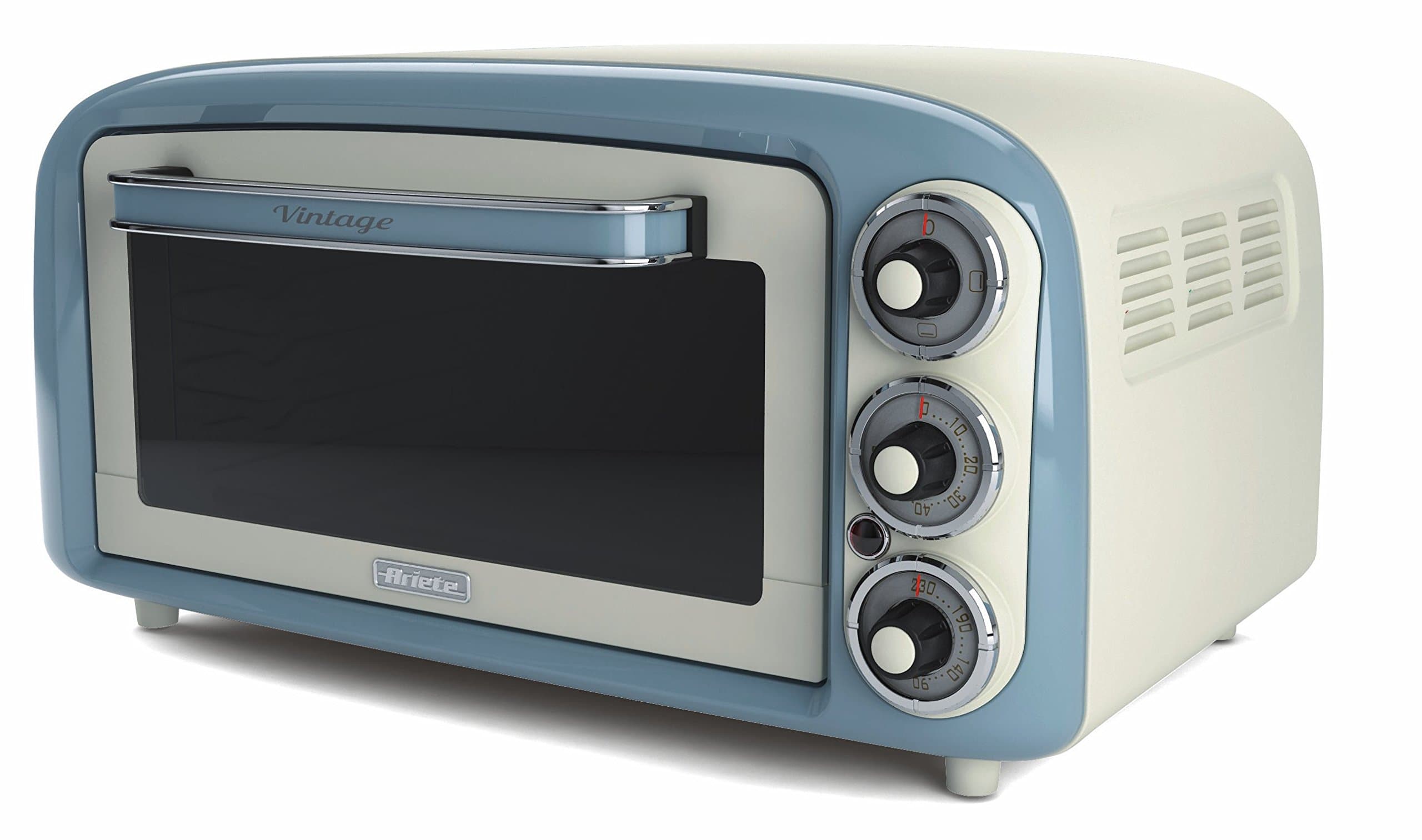 Ariete UK 979 LB Vintage Retro Electric Oven, 1380 W, Light Blue