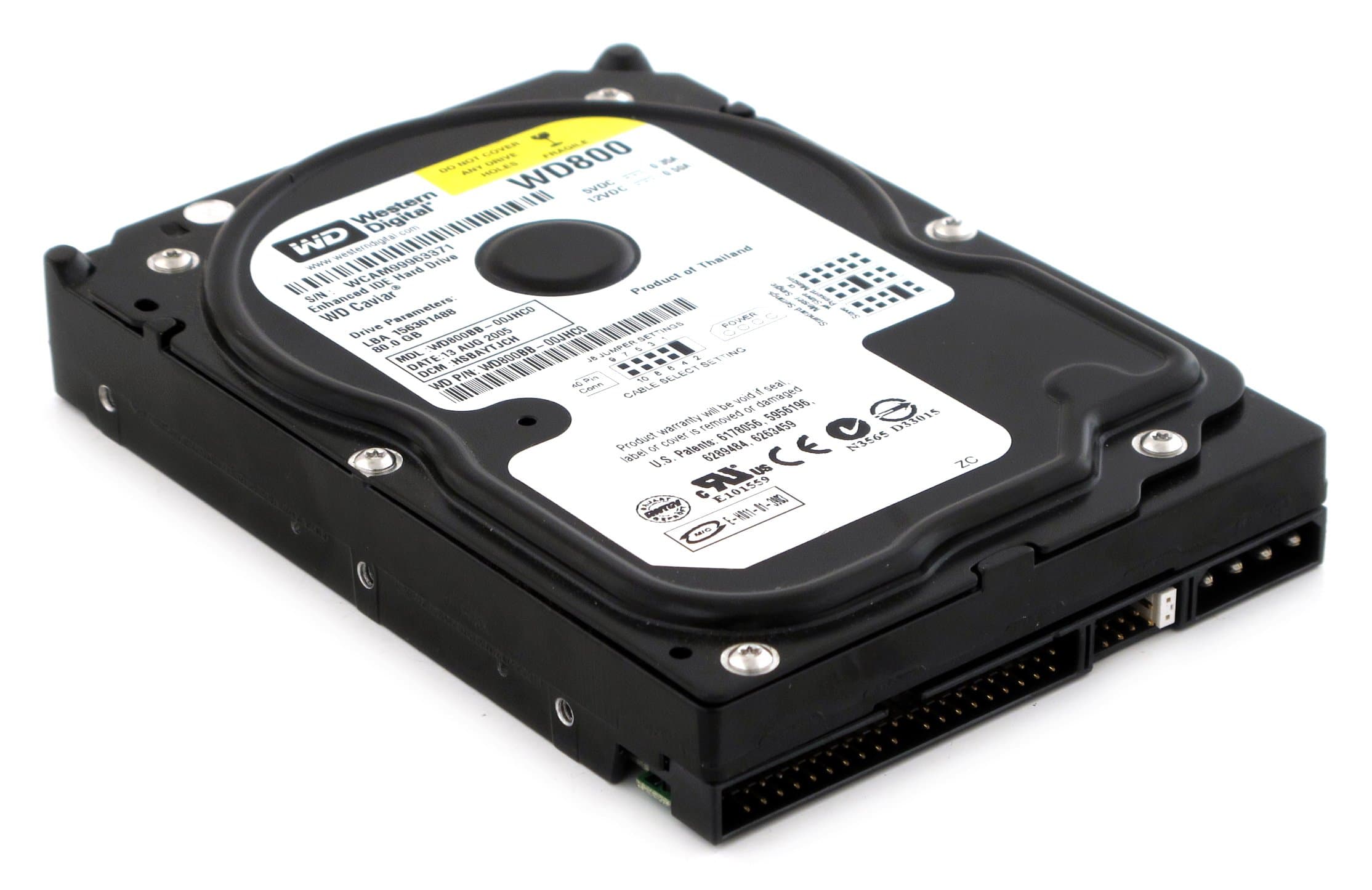 Western Digital 80GB Hard Drive HDD 3.5 in 7200RPM IDE PATA WD800 WD800BB-00JHC0