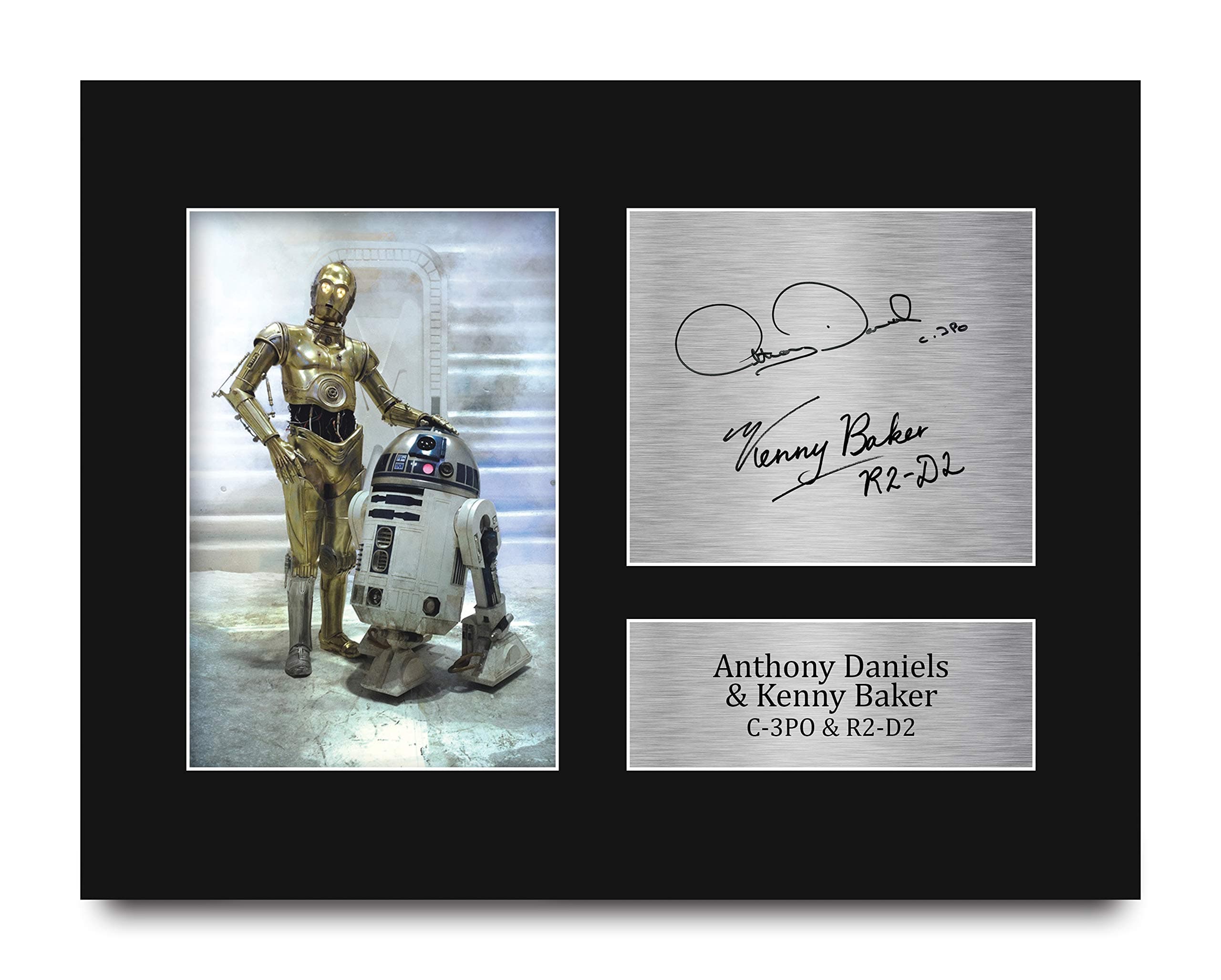 HWC Trading Anthony Daniels & Kenny Baker USL Signed Printed Autograph Star Wars C-3PO R2-D2 Print Photo Picture Display - US Letter Size