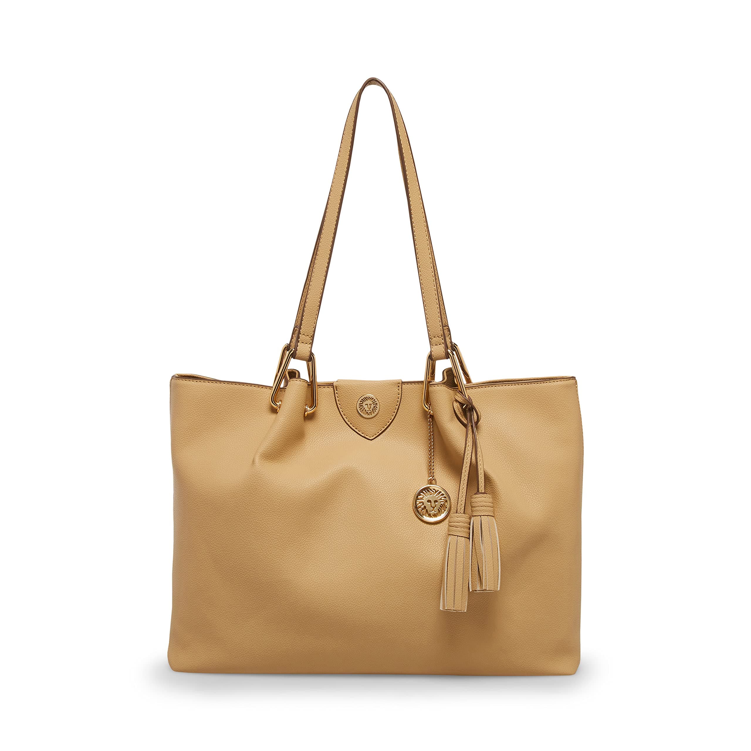 Anne KleinA Hinge Tote, Light Coffee