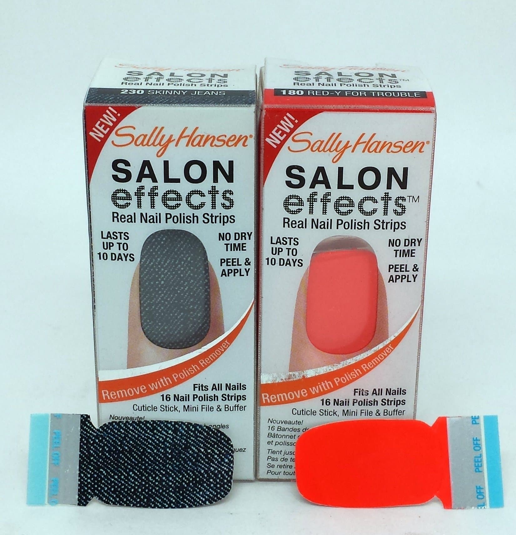 Sally Hansen, Nail Strips, Red-y for Trouble, And, Skinny Jeans, Variety Pack