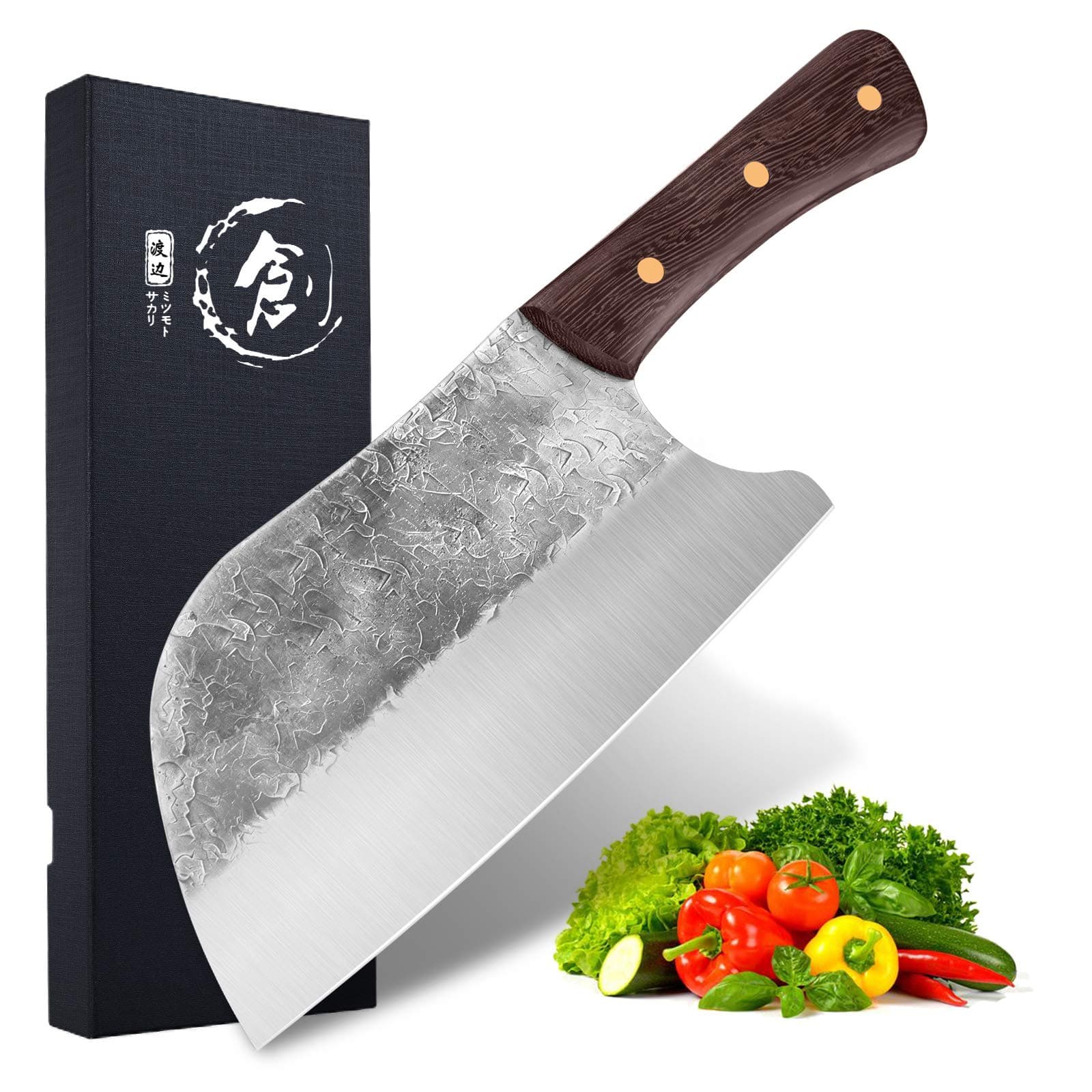 DRAGON RIOT Meat and Vegetable Cleaver Knife High Carbon Steel Serbian Chef Knife Full Tang Sharp Kitchen Butcher Knife