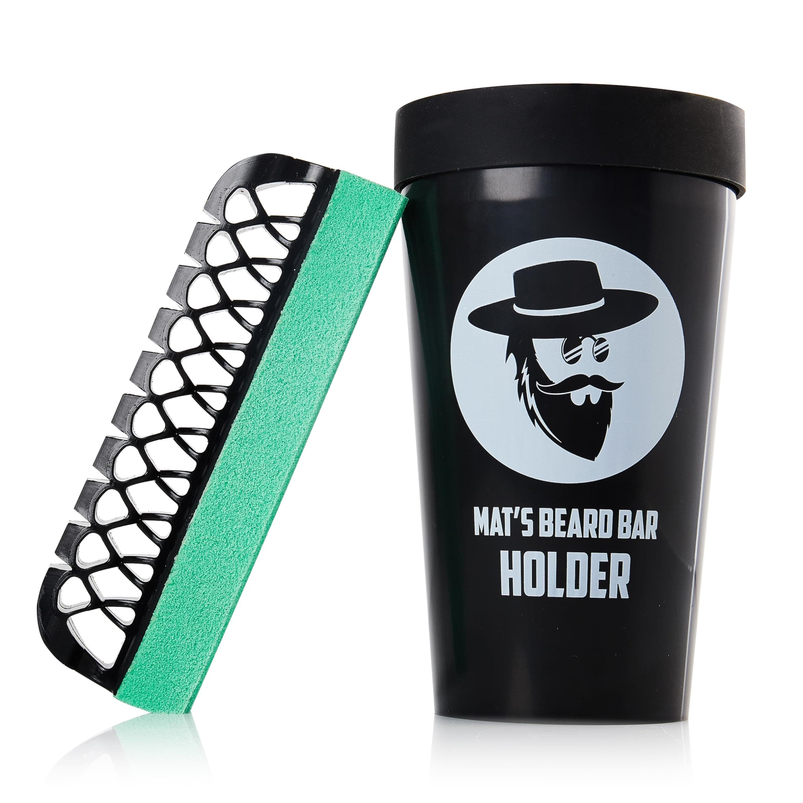 Mat's Beard Bar® & Holder Pro (V2.0) - FLEXIBLE - Clean Up Beard Trimmings from Sinks and Countertops After Shaving - Best Gifts For Men