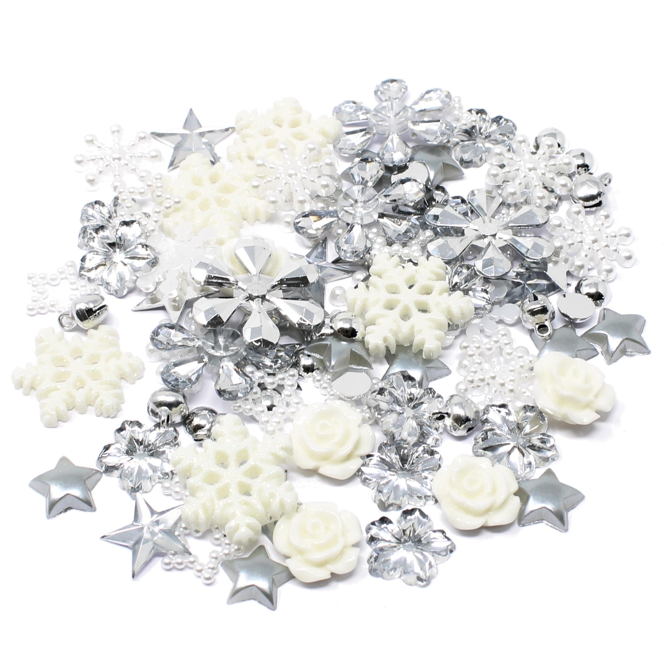 Special Touches 80 Mix Shabby Chic Resin Flatbacks Craft Cardmaking Embellishments (Winter)