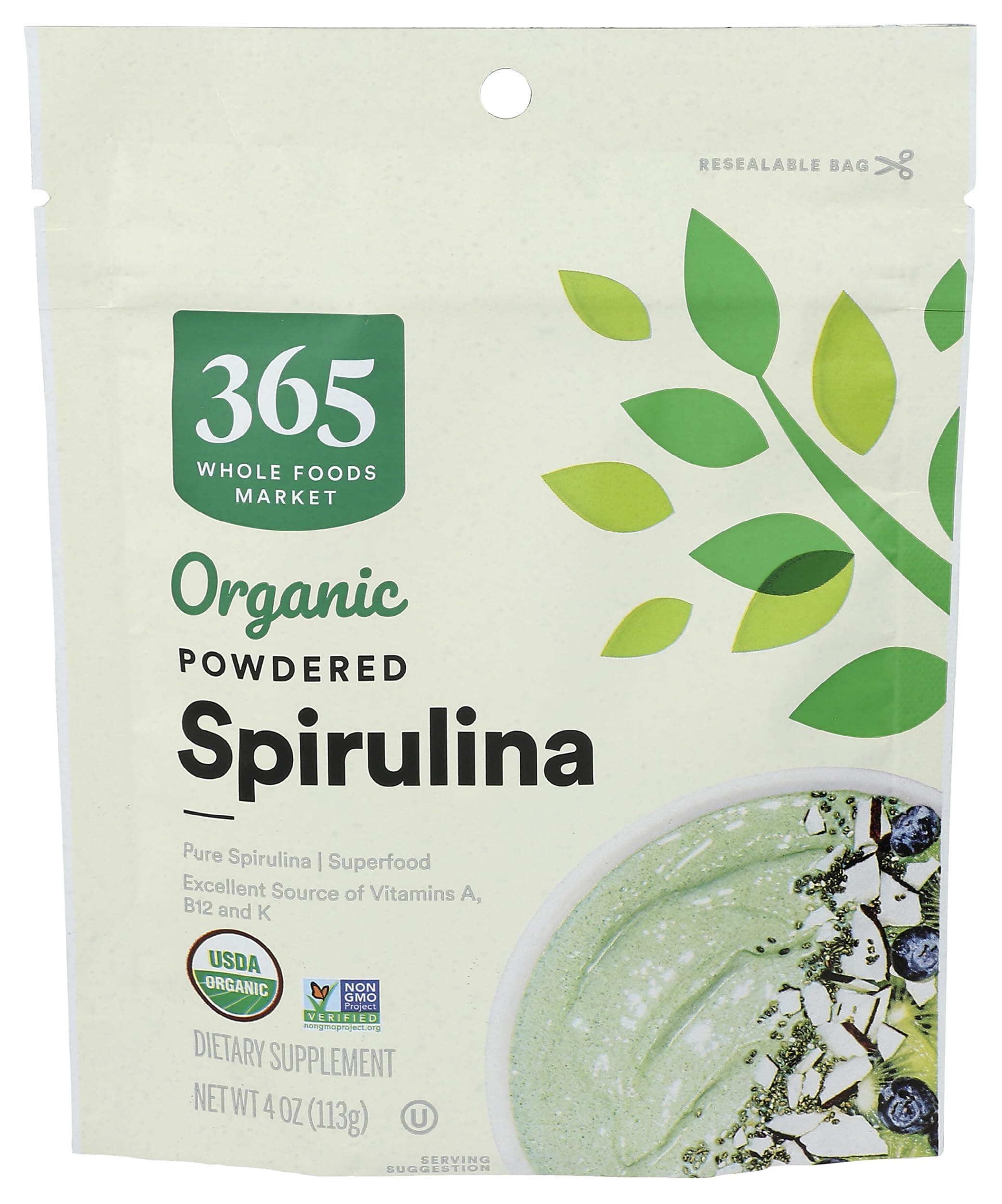 Organic Spirulina Superfood Powder, 4 Ounce
