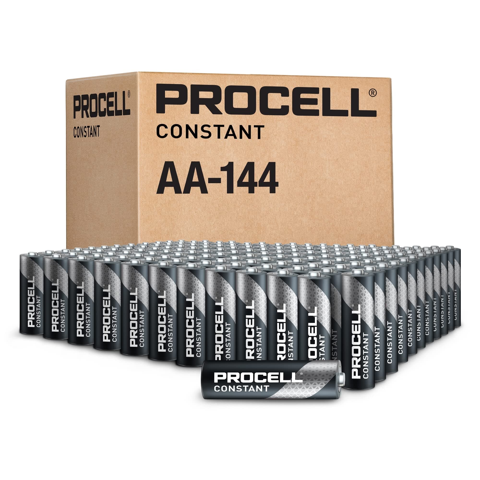 PROCELL Alkaline AA Batteries, 1.5V Alkaline AA for Low Drain Professional Devices, Double A Battery with Long-Lasting Power, All-Purpose AA Industrial Batteries, 144-Count Bulk Pack