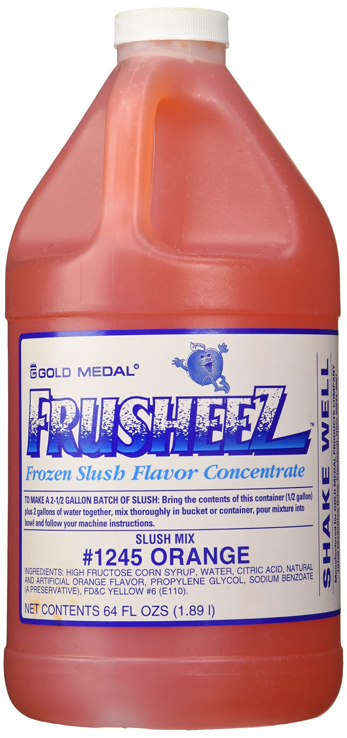 Frusheez Orange Slush and Slushie Mix, 1/2 Gallon