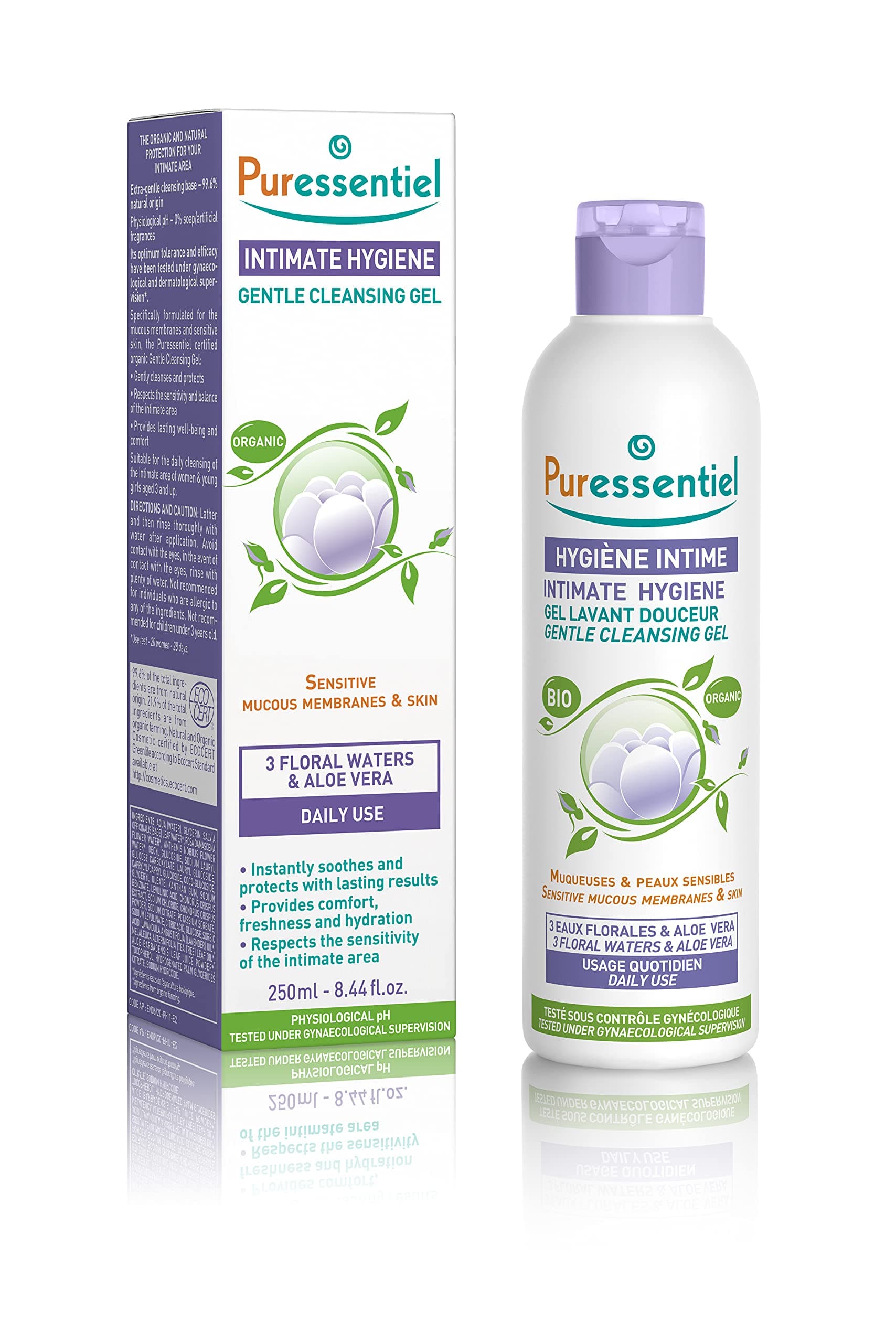 Feminine Wash Ph Balance Vaginal Cleanser Gel for Womens Hygiene - 99.6% Natural Origin, Organic, Vegan, Eco-Certified, Made in France, 8.4 fl oz
