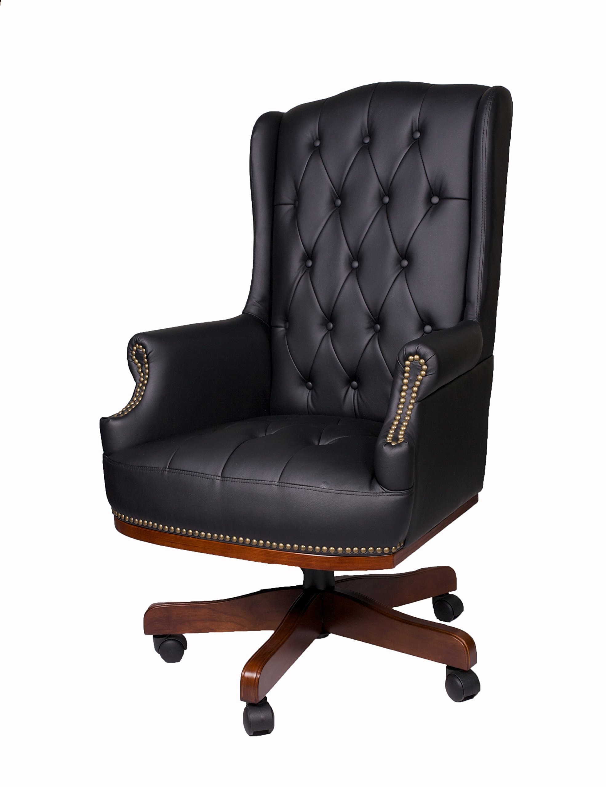 LUXURY MANAGERS EXECUTIVE DIRECTORS CHESTERFIELD ANTIQUE CAPTAIN STYLE PU LEATHER OFFICE DESK CHAIR FURNITURE HIGH BACK