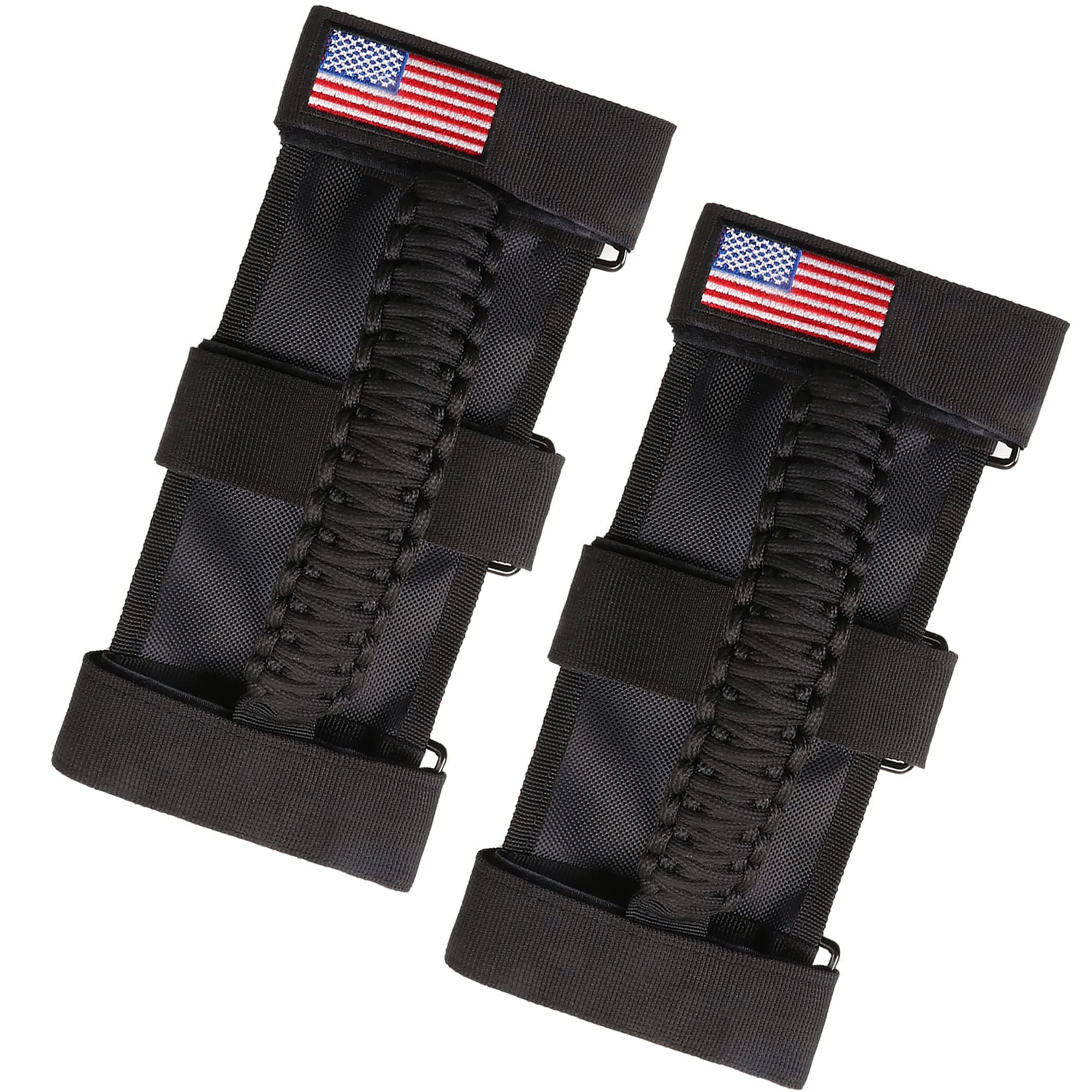 Handles Grab Roll Bar Grab Handles Grip Handle for Jeep Wrangler Accessories TJ JK JL Gladiator JT UTV ATV - Upgrade Metal Buckle, Black, 2 Pack (Not for Sky One Touch Top, Not for 2024+ Up)