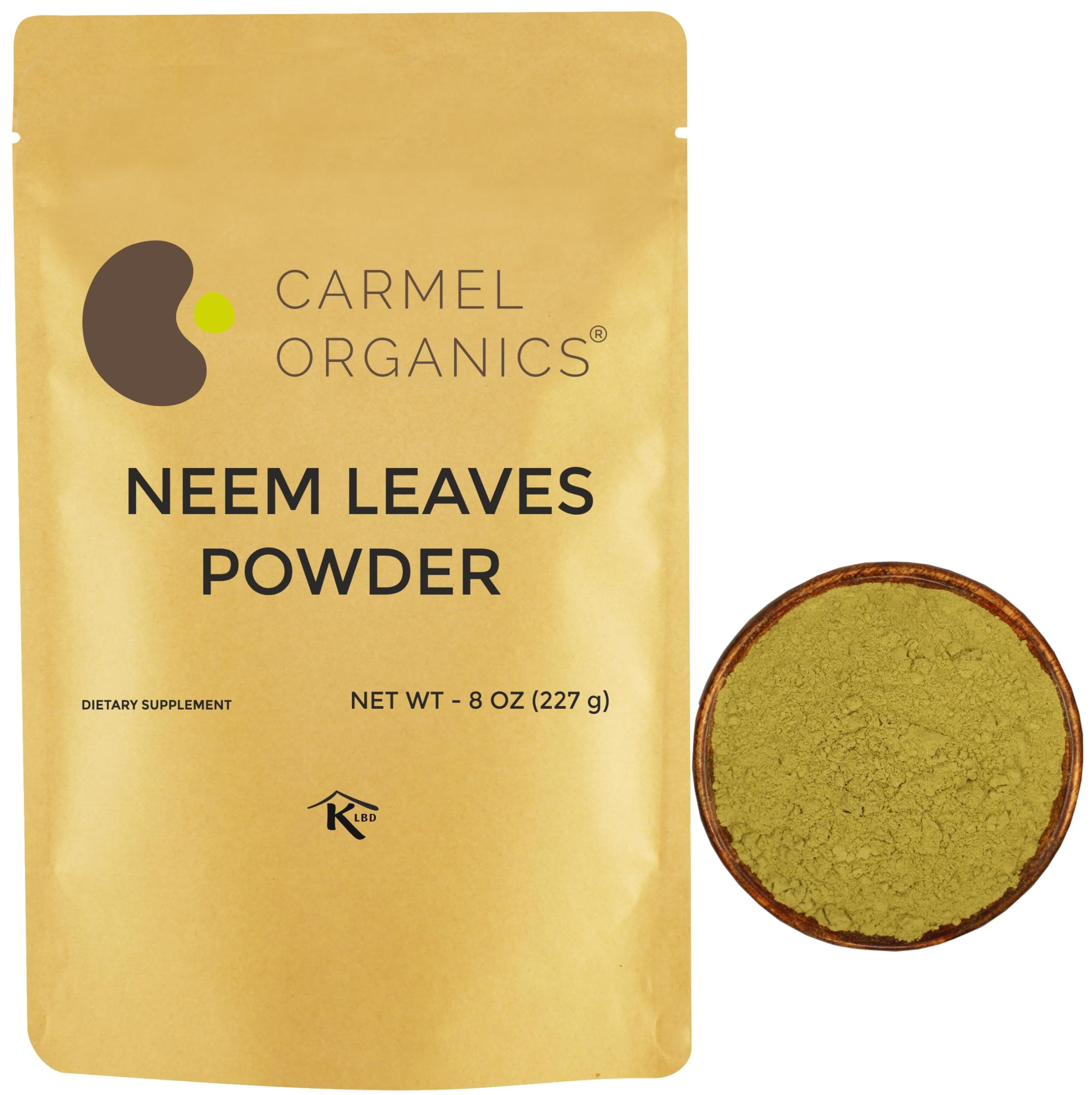 CARMEL ORGANICS Neem Leaves Powder || 8 Ounce || USDA Certified || Non GMO