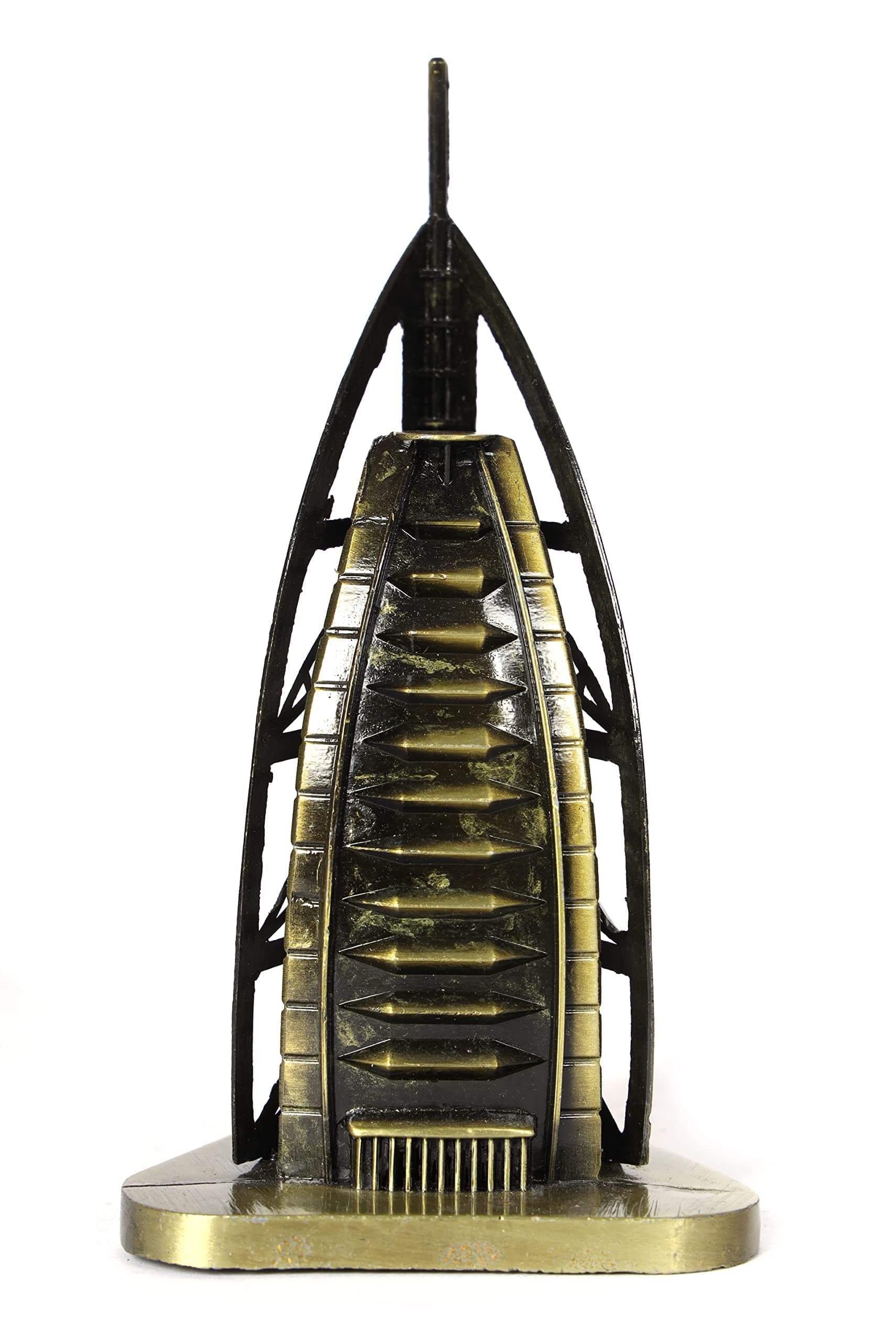 Gunendra Crafts Burj-Al-Arab Metal Showpiece for Home Decor (6" Inch, Antique Bronze)
