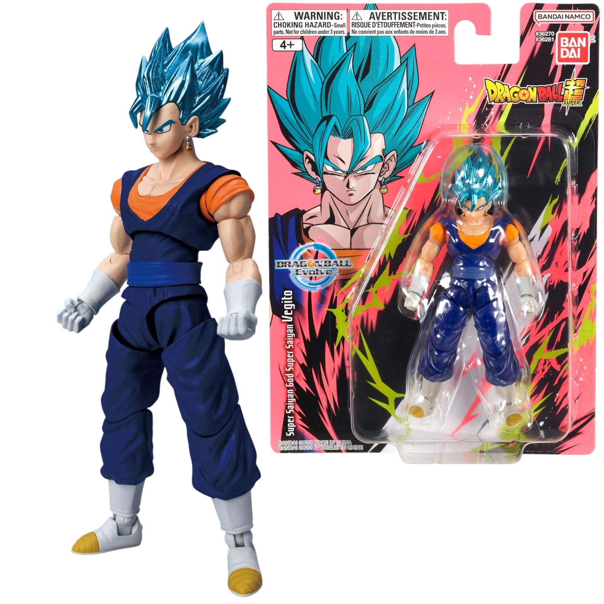 Dragon Ball Bandai Evolve Figures Super Saiyan God Super Saiyan Vegito Super Saiyan God Super Saiyan Vegito Action Figure 12.5 cm Articulated Figure Bandai Dragon Stars
