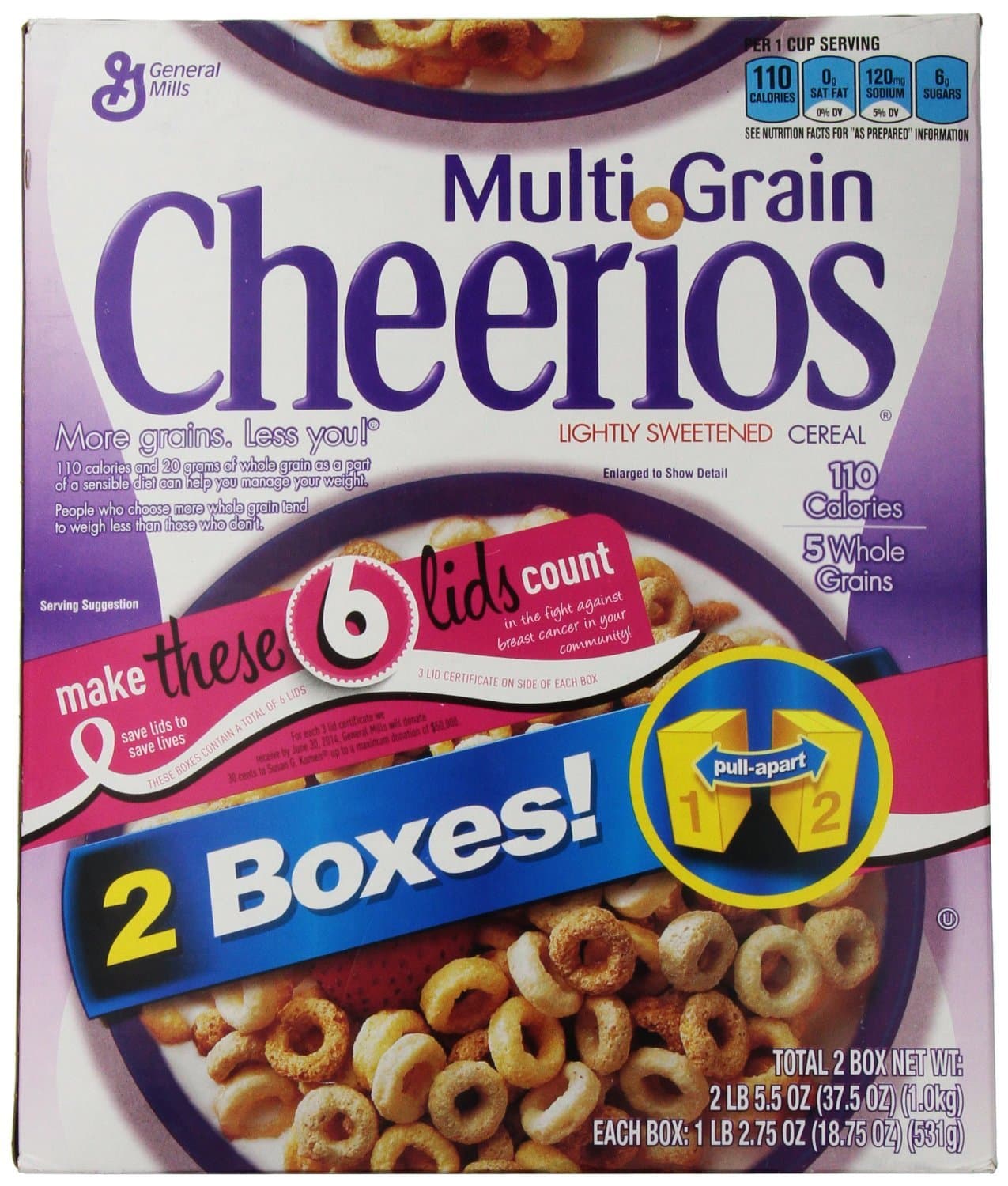 General Mills Multigrain Cheerios Cereal, Lightly Sweetened, 37.5 Ounce