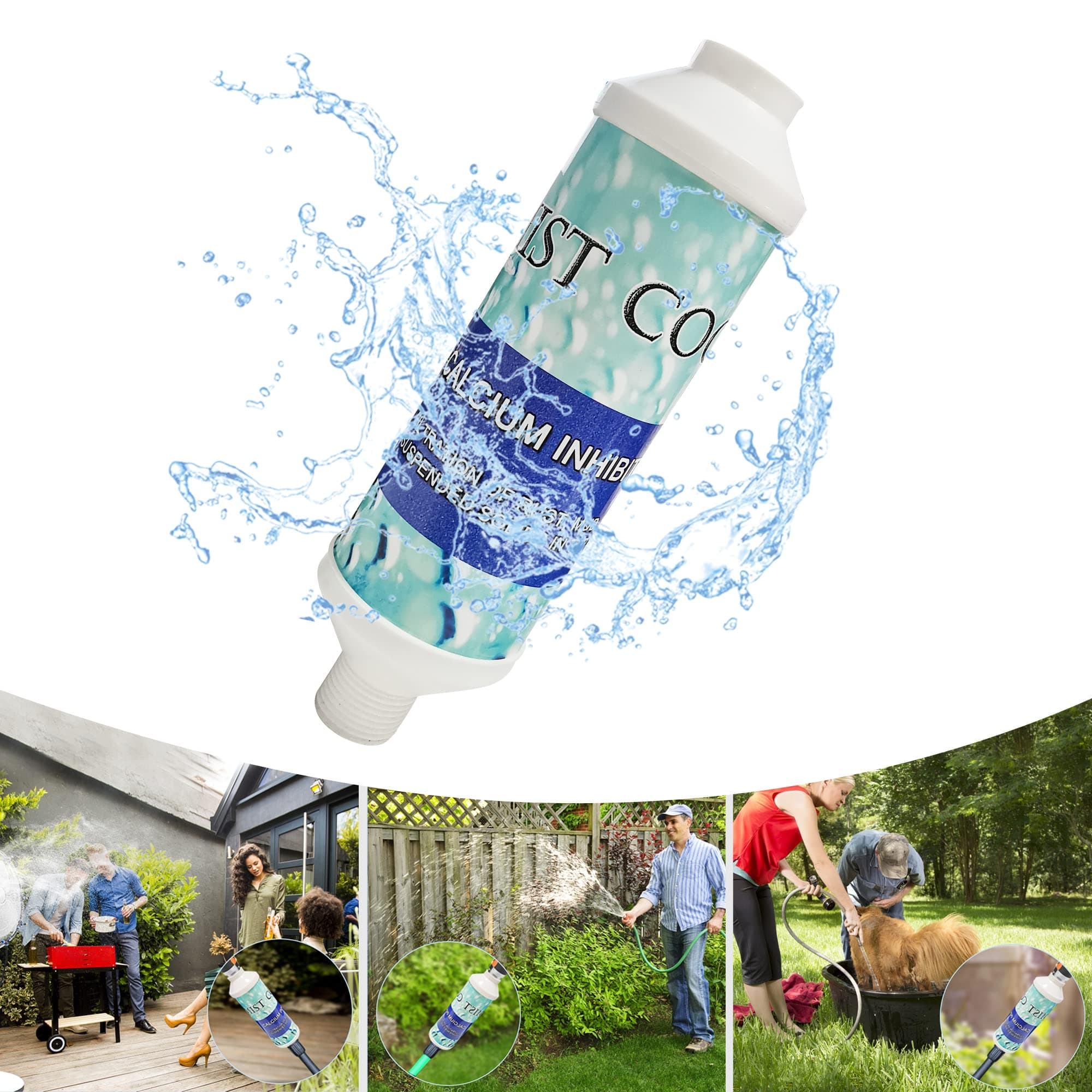 Garden Hose Filter for Patio Misters, Outdoor Misting Cooling System. Outside Calcium Inhibitor Water Filtering for Cobra Mist, Greenhouse, Plants. Filters for Gardening, Pets, Pool, Hot Tub, Washing.