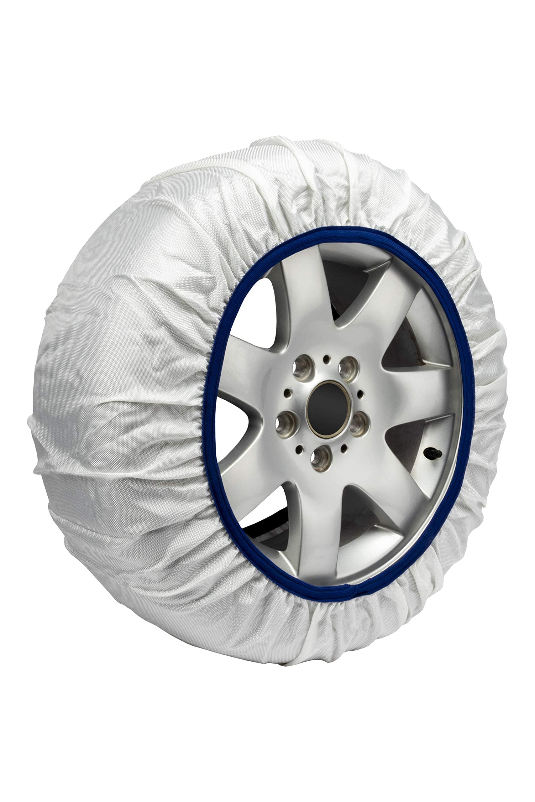 Textile Car Snow Chains, Size S, Set of 2, white/blue
