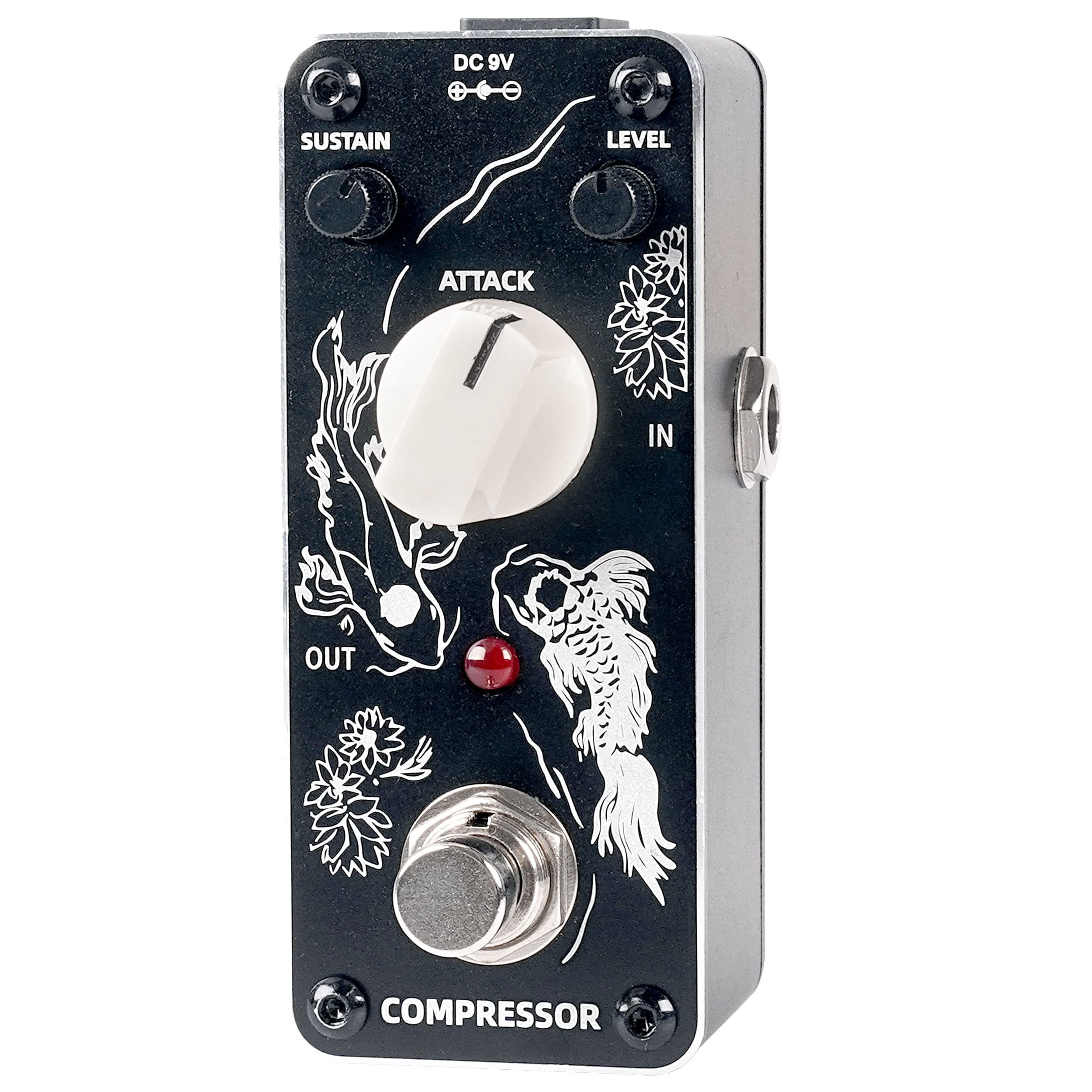 Sondery Compressor Pedal, Compression Pedal for Guitar and Bass, True Bypass Mini Size Art Design Series