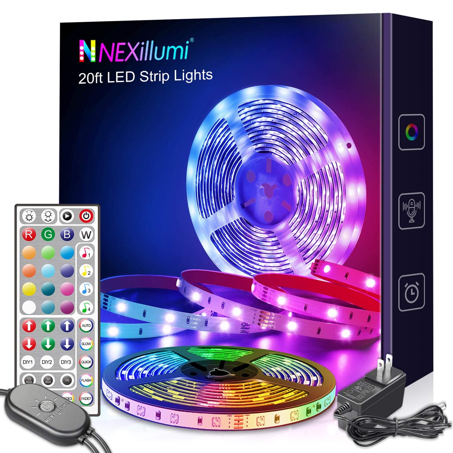 Nexillumi Led Lights for Bedroom 100ft with Color Changing LED Strip Lights with Remote and APP Control RGB Lighting Strip for Indoor Party Home Room Decor and Luces LED para Cuarto