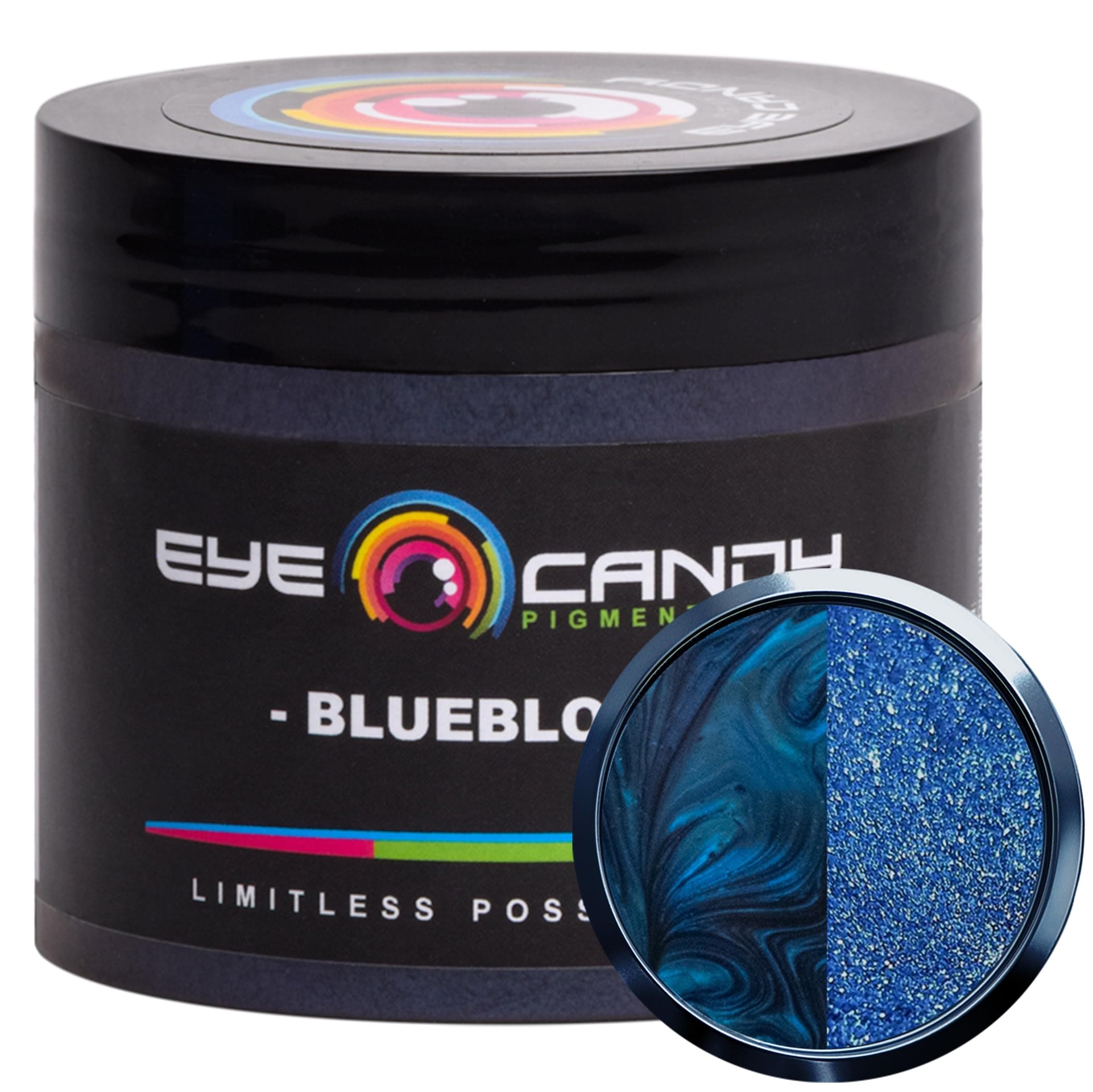 Eye Candy Pigments Premium Blue Mica Powder - Blueblood (50gr) - for Epoxy, Resin, Soap, Paint, Woodworking, Acrylic Pouring, Bath Bombs, Fishing Lures - DIY Arts and Crafts Additive