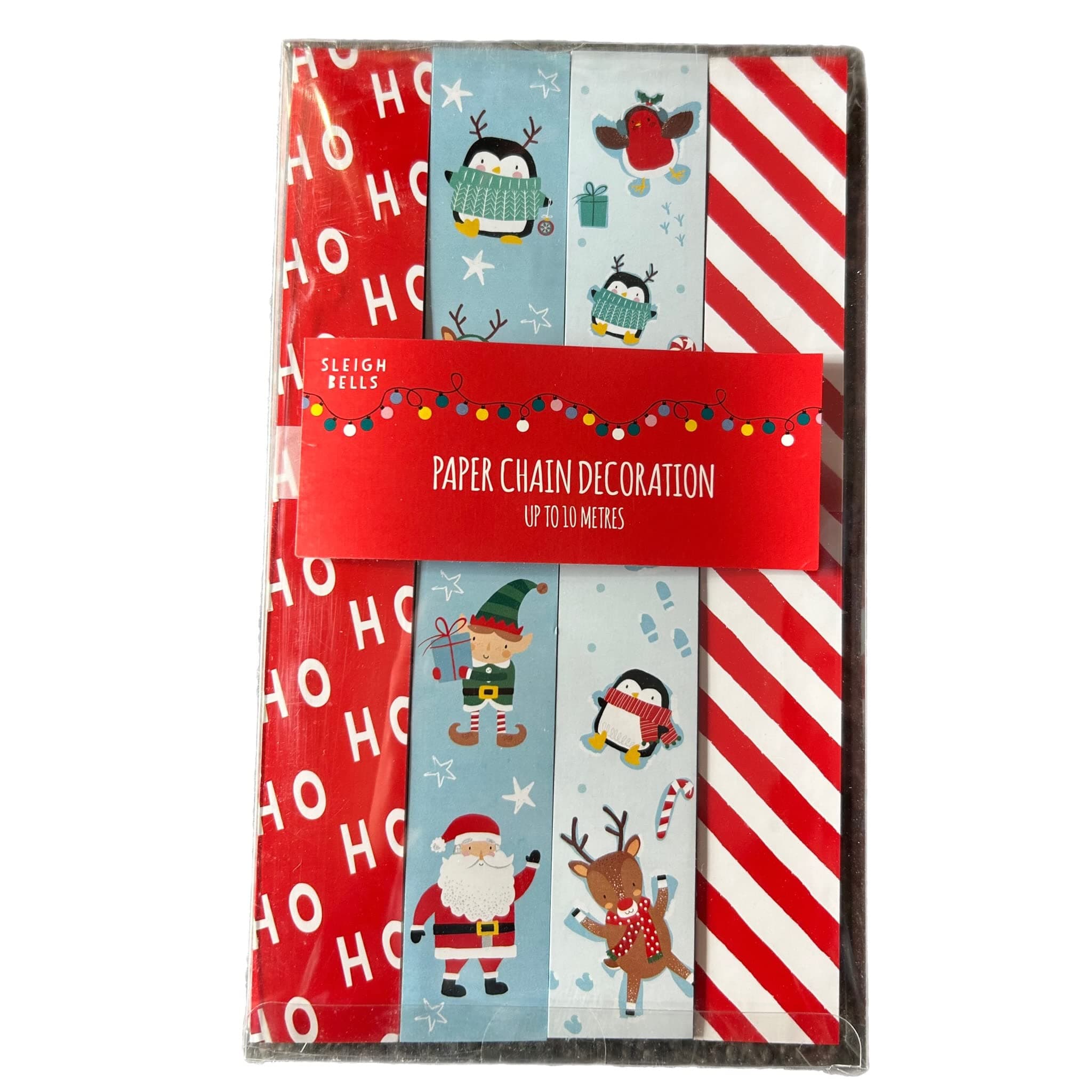 eBoutikNovelty Christmas Decorations - Make Your Own Traditional Christmas Paper Chain Kit – Paper Chains Self Adhesive (HOHOH)