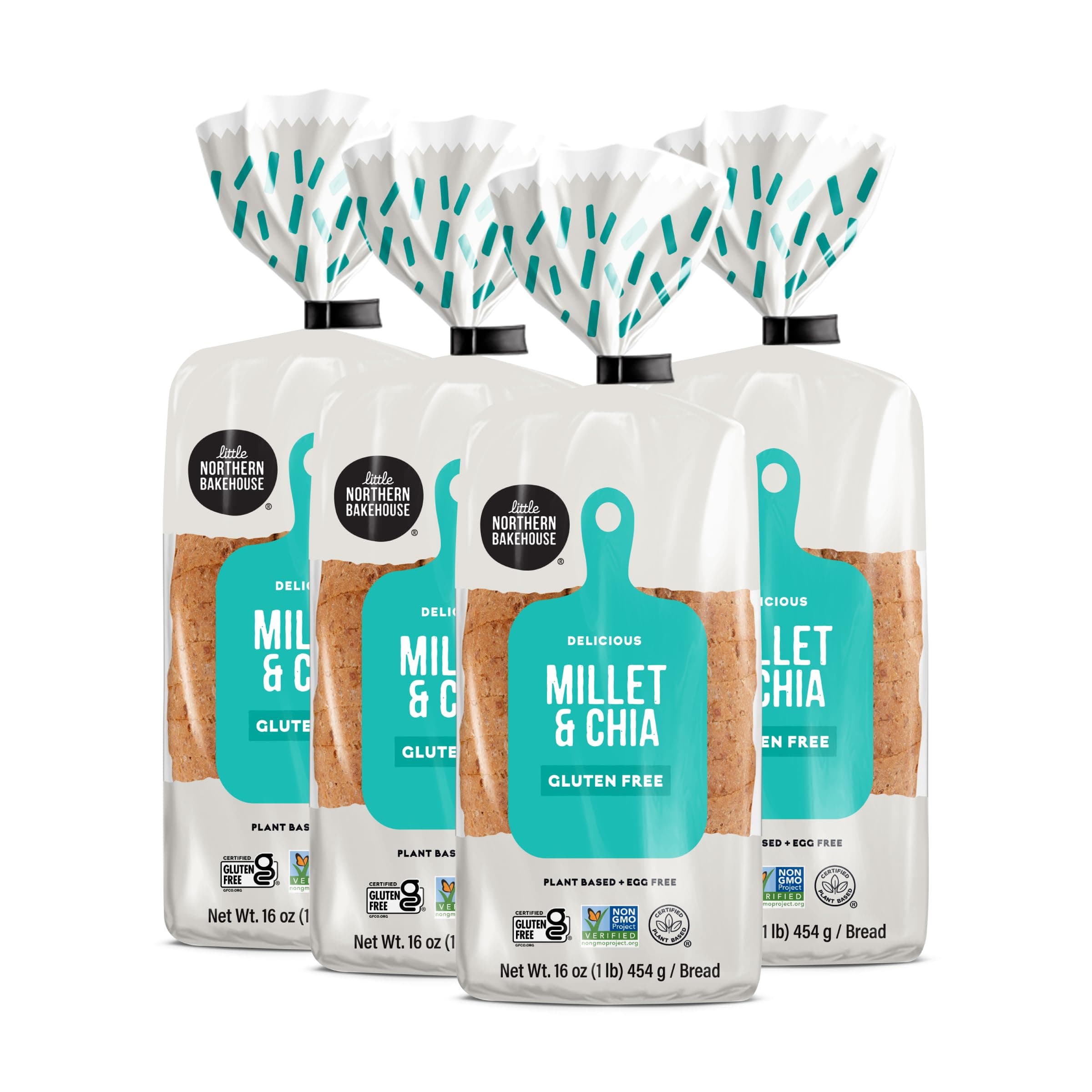 Millet & Chia Gluten Free Bread, Non-GMO and Allergy-Friendly Sliced Bread (4 pack, 16 oz. each)