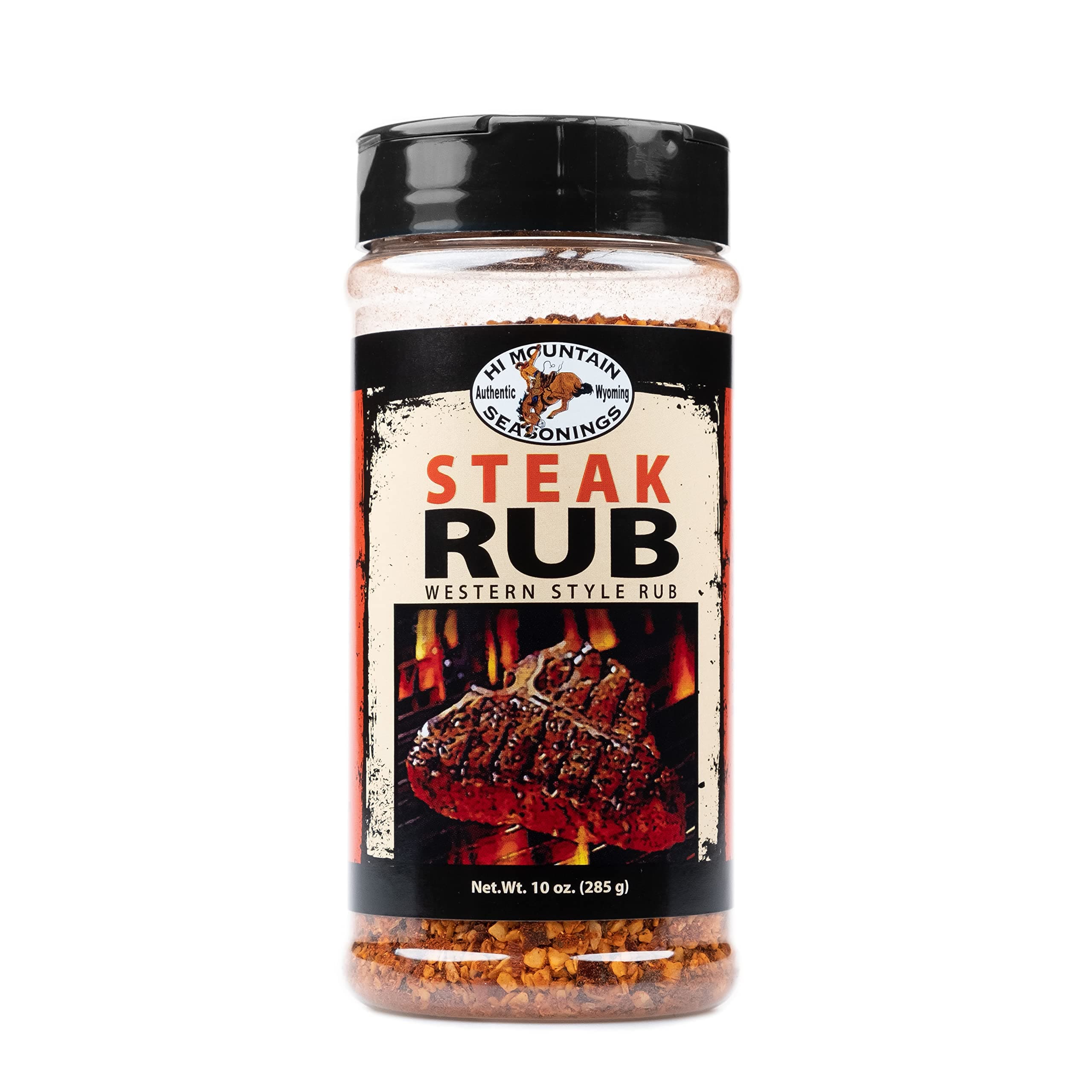 Hi Mountain Seasoning | STEAK RUB | Western Style BBQ Rub | Steak Seasoning | Delicious on Beef, Pork, and Venison including Deer & Elk | 10 Oz
