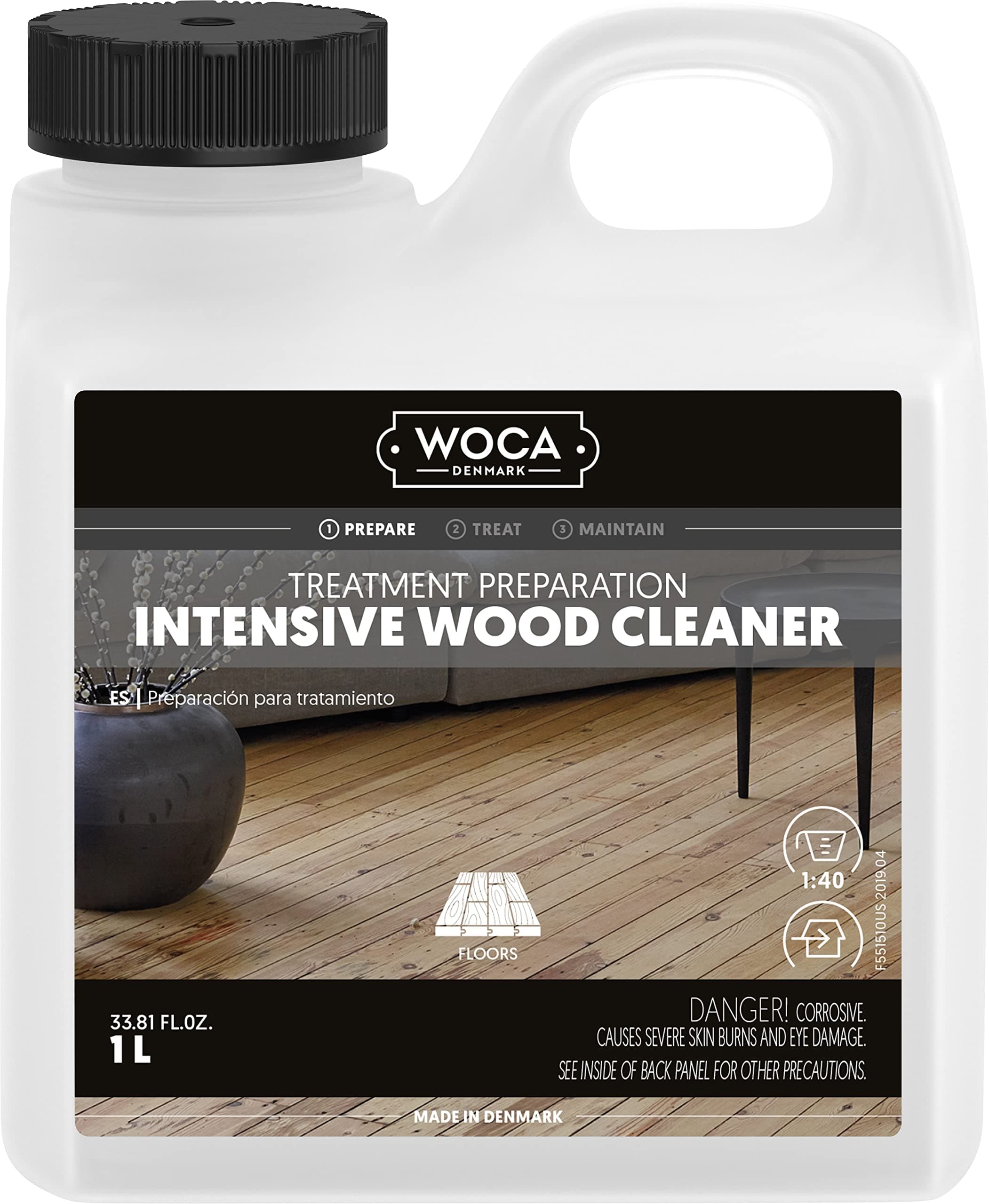 Intensive Wood Cleaner 1L, Concentrated Formula for the preparing and treatment of raw wood for application of wood stains and finishes.