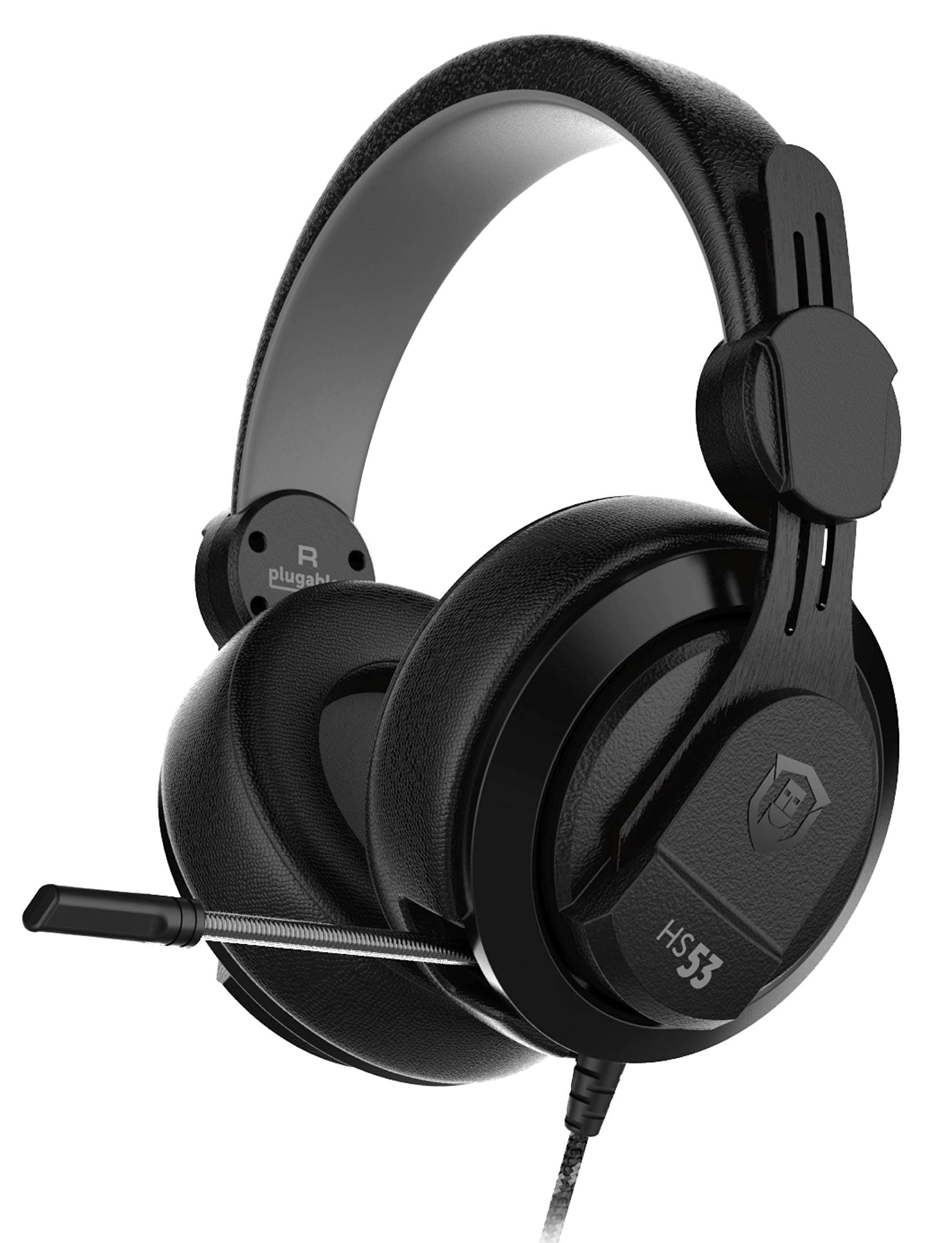 Plugable Performance Onyx Gaming Headset with Retractable Microphone, Noise Isolation, Memory Foam Ear Cushions, Compatible with Windows, Linux, macOS, Xbox, PlayStation 4, and Switch