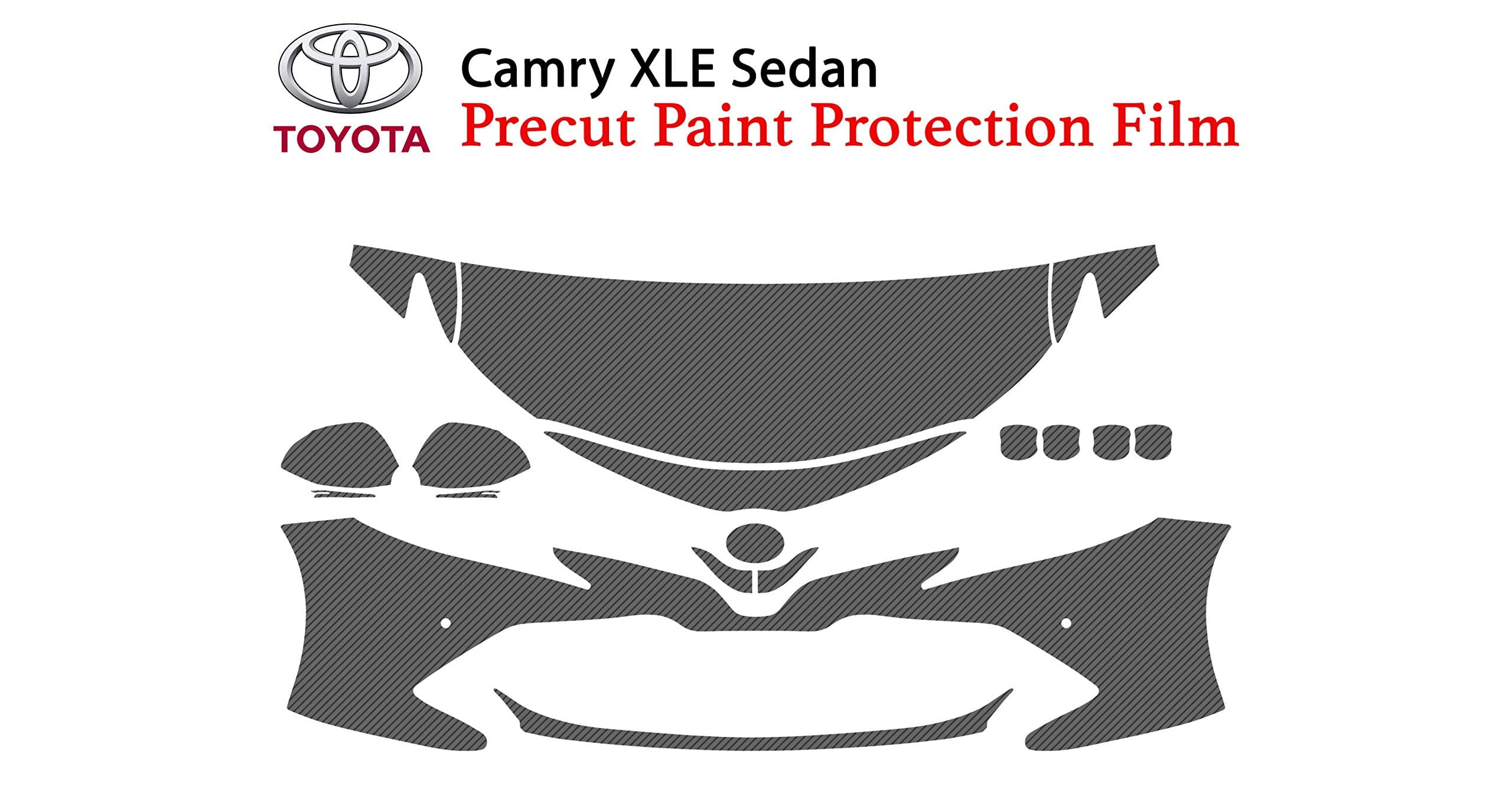 The Online Liquidator Precut Clear Bra Paint Protection Film Kit fits Toyota Camry XLE Sedan 2018-2019 - Full Front Vinyl Wrap Surface Safeguard Armor Cover