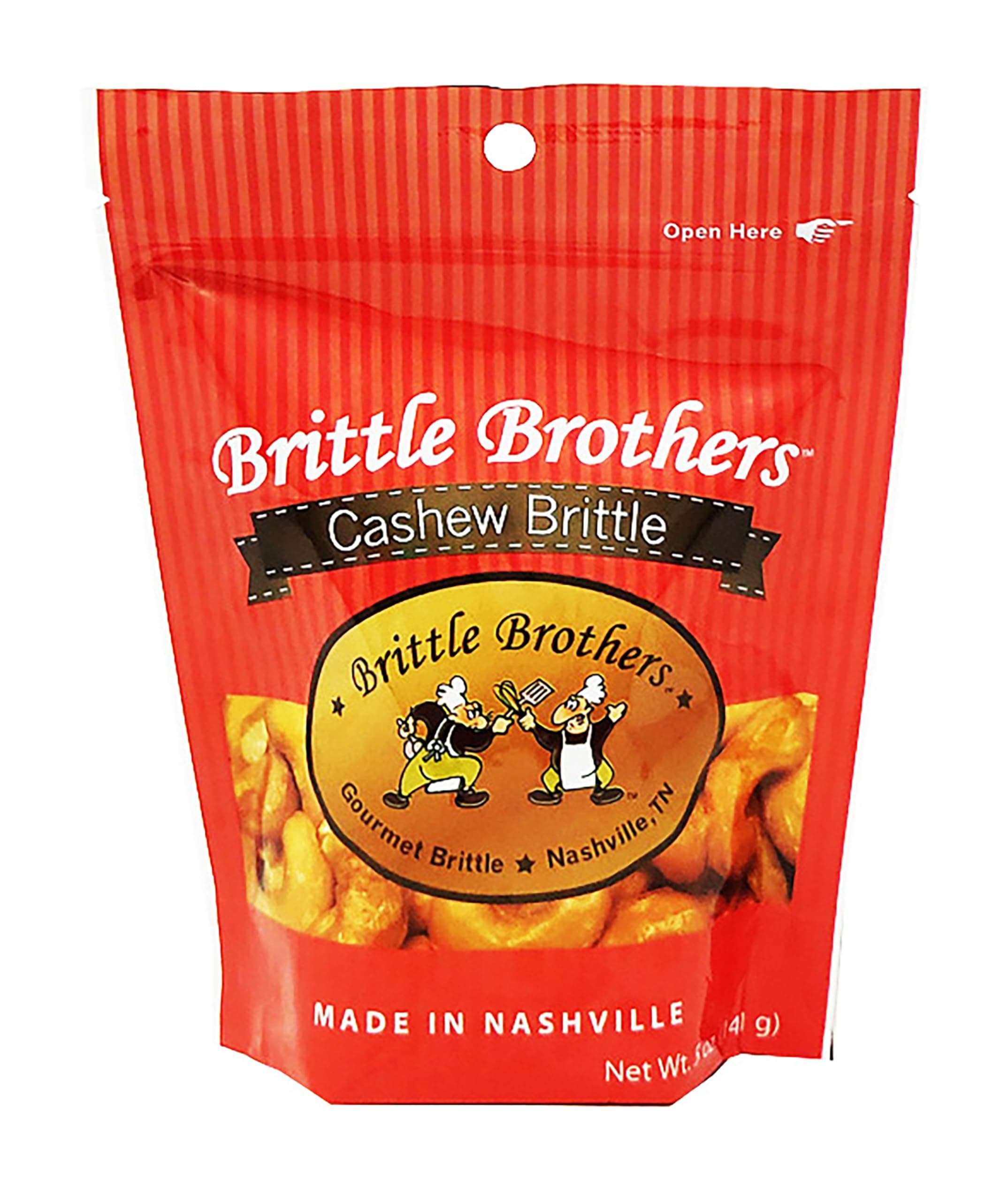 Brittle Brothers Cashew Brittle - 5 oz Gift Bag - Gourmet Candy