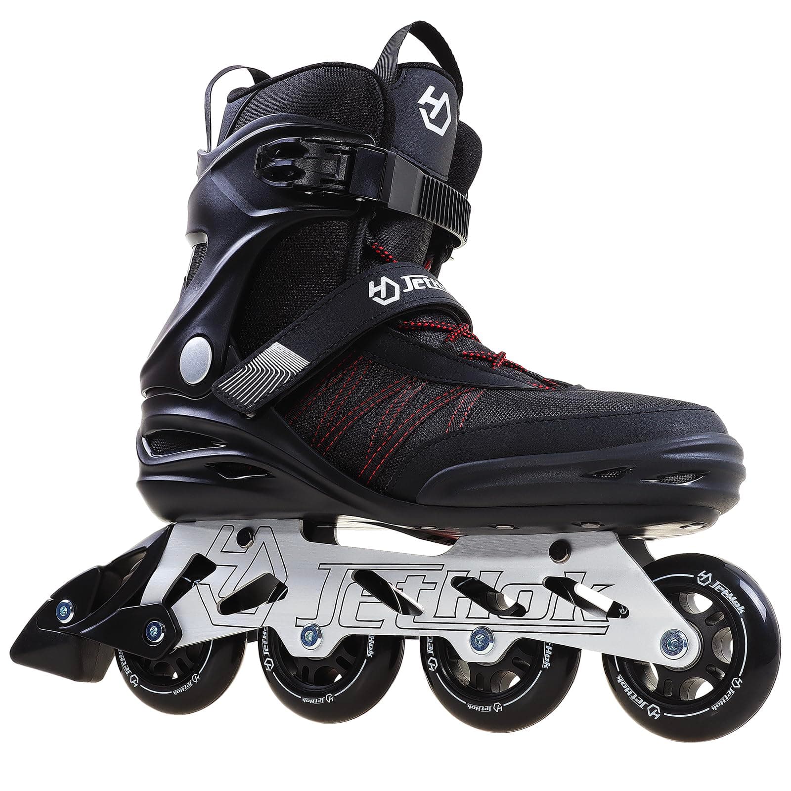 Inline Skates Advantage Pro Women’s and Men's Adult Fitness Inline Skate, Professional Aluminum Holder Roller Blades Outdoor (Black and Red, Size 7-11)