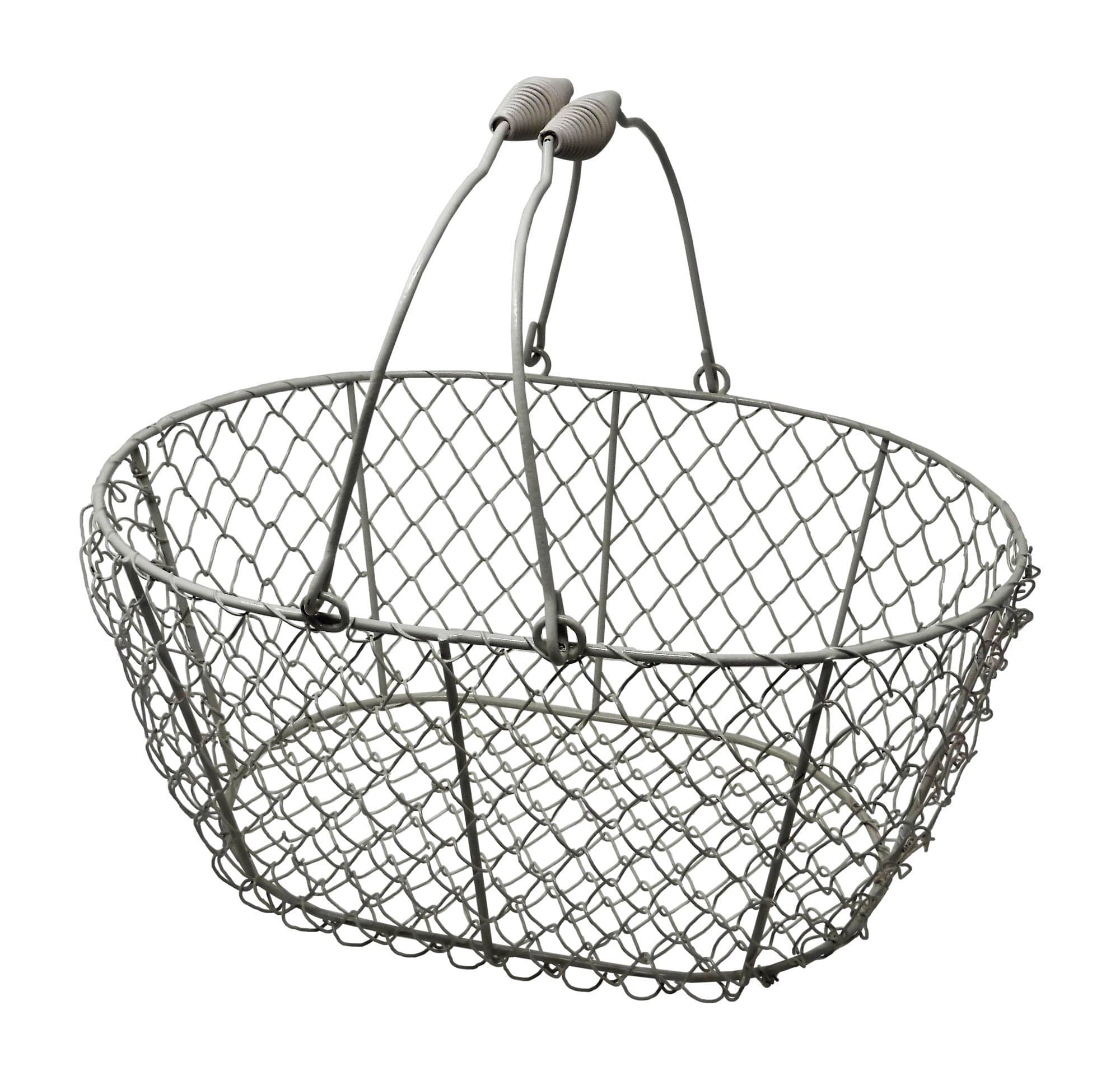 EggBaskets Wire Egg Basket, Chicken Egg Gathering Easter Basket, Jack, White