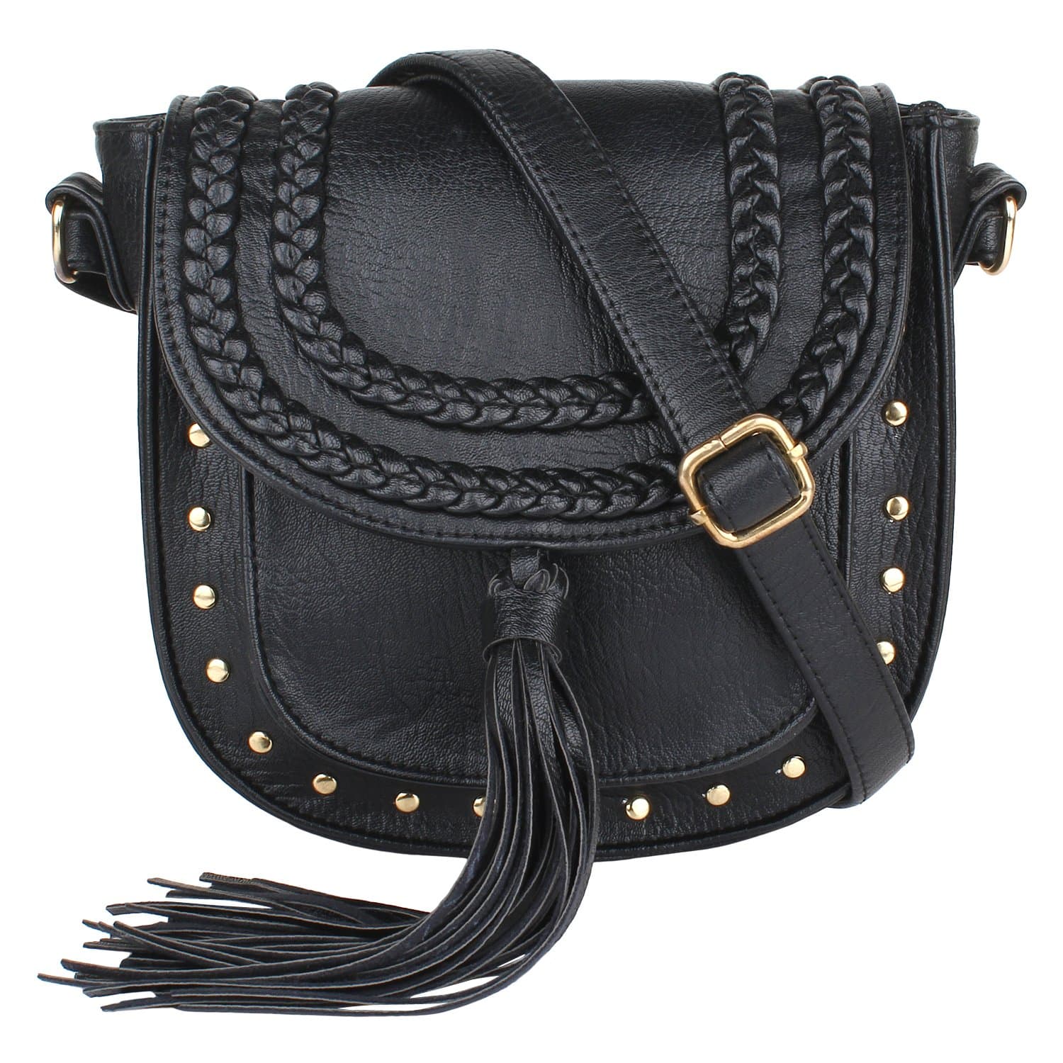 Lychee bagsWomen Pu Black Sling Bag