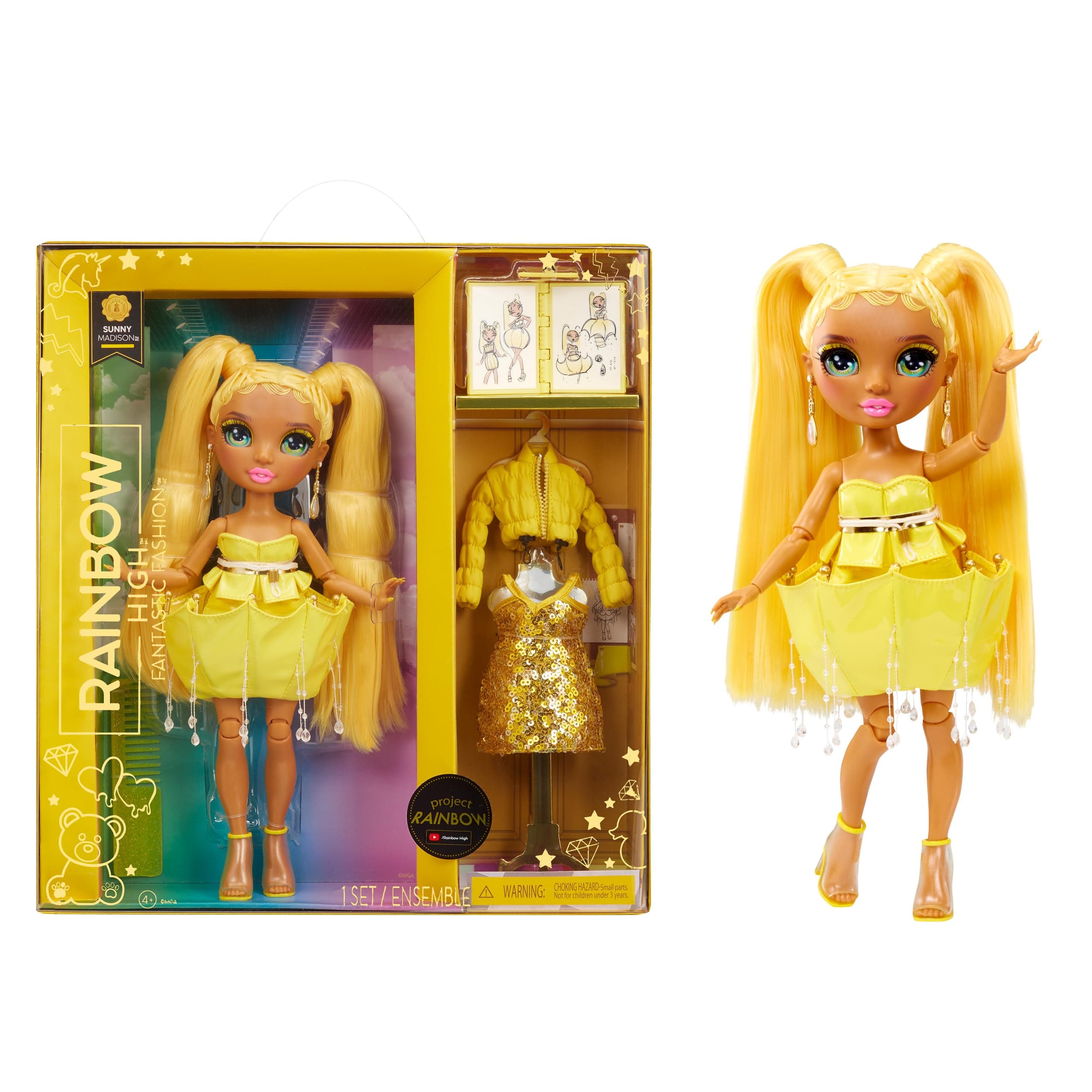 Rainbow High Fantastic Fashion Doll- Sunny (YELLOW)