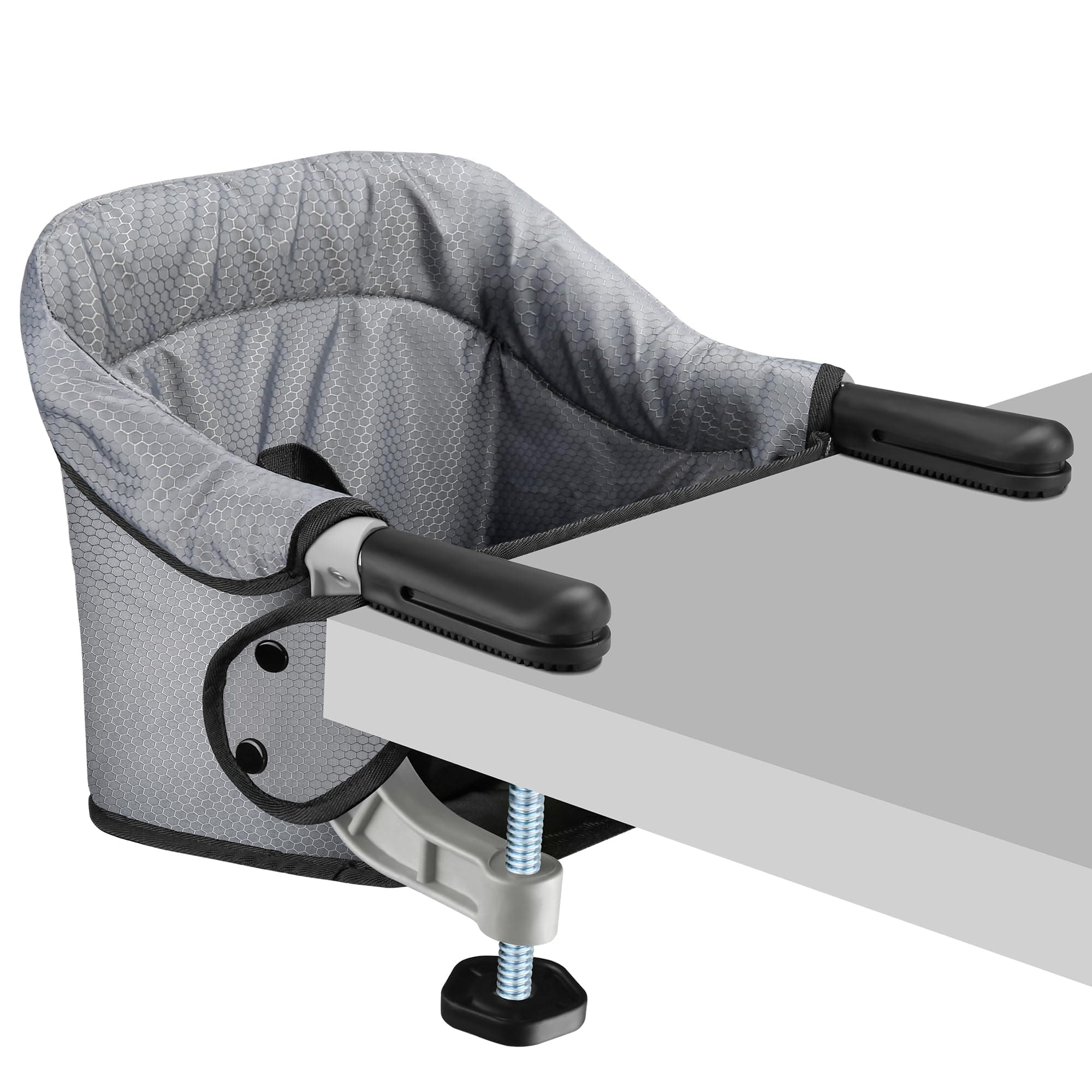 Hook On Chair, Portable Table High Chair, Folding Compact Baby Seat with Storage Bag for Indoor/Outdoor(Grey)