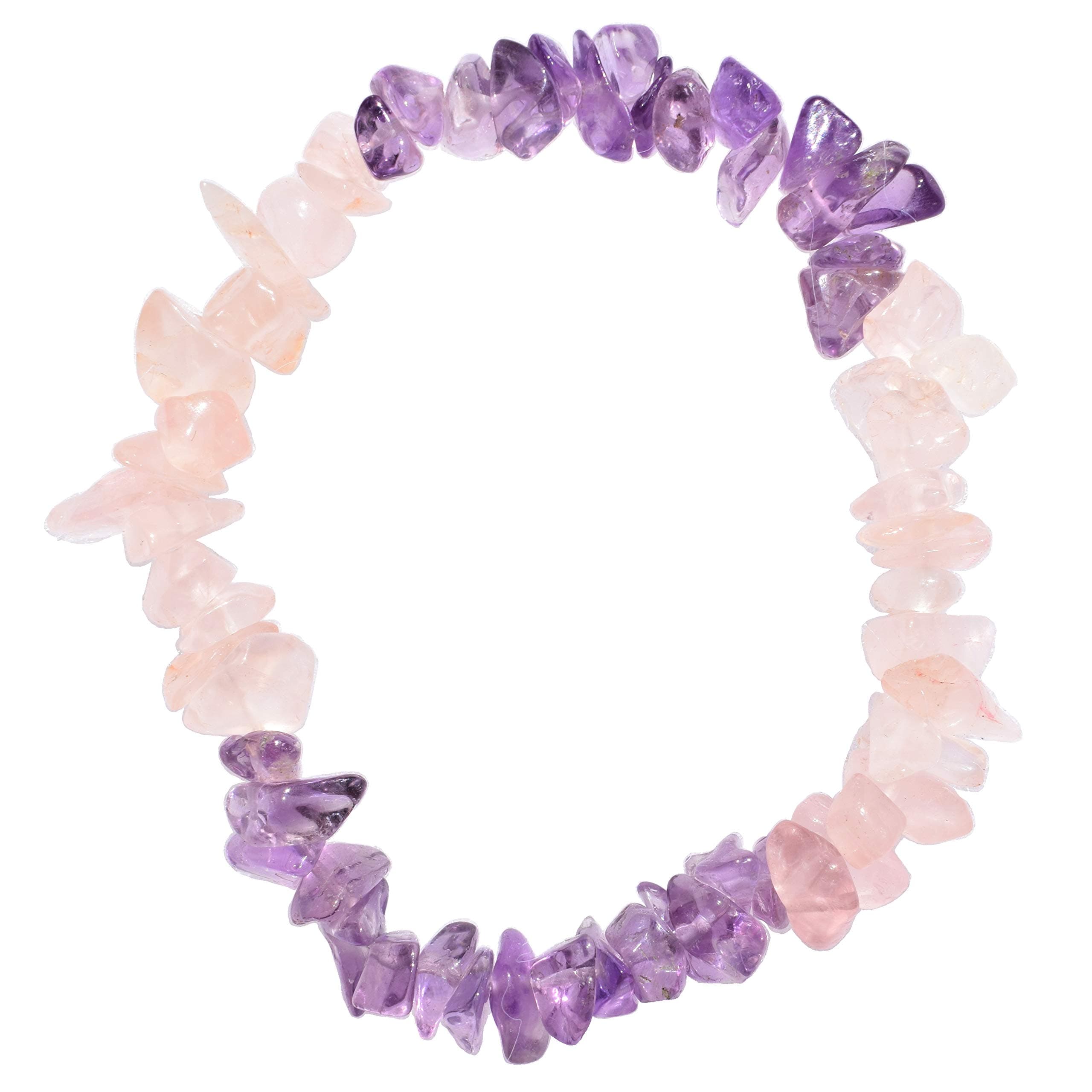 Zenergy Gems Charged Premium Natural Crystal Chip Bead Bracelet + Moroccan Selenite Charging Crystal [Included]