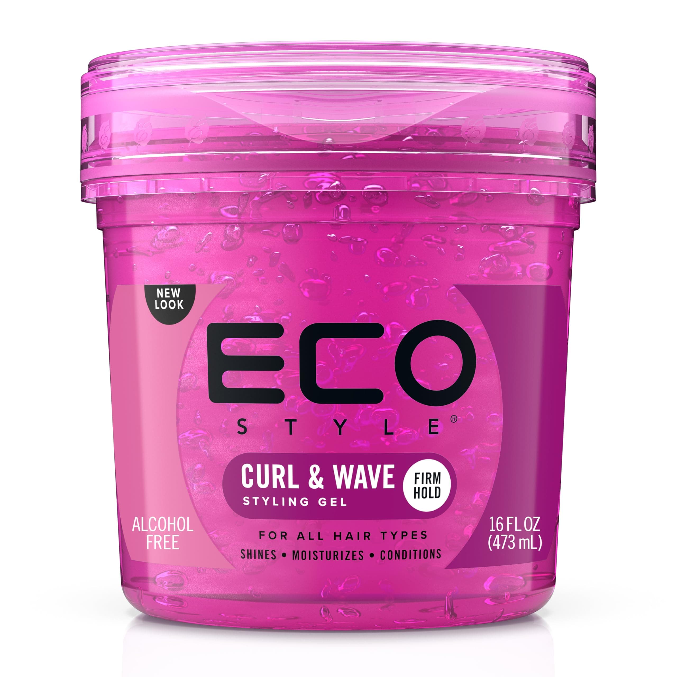 Ecoco Eco Style Hair Gel - Curl And Wave - Anti-Itch, Alcohol-Free Formula - Perfect Hold For Angled Or Tapered Sides - Ideal For Wavy Hair - No Flakes - Not Animal Tested - Moisturizes - 8 Oz