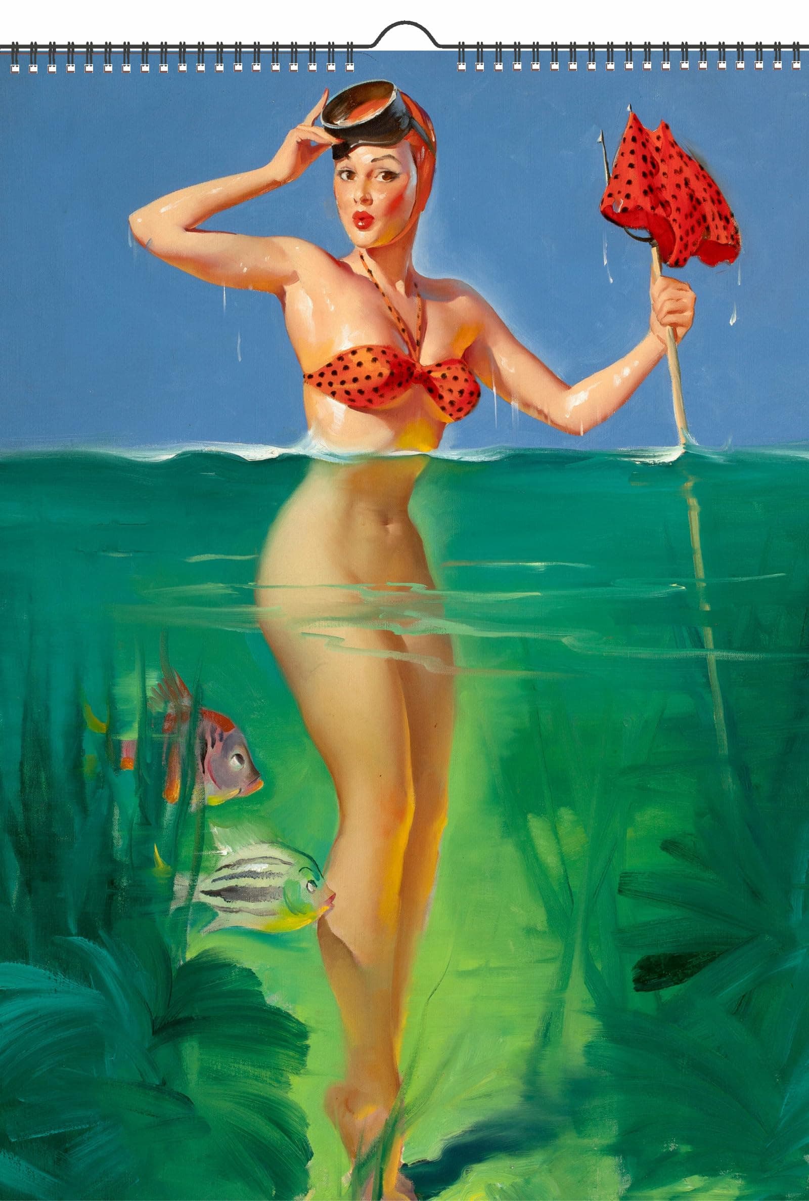 2022 Wall Calendar [13 pages 20x30cm] GIL ELVGREN Oops Series Pinup Girls Vintage Retro Posters Magazine Covers