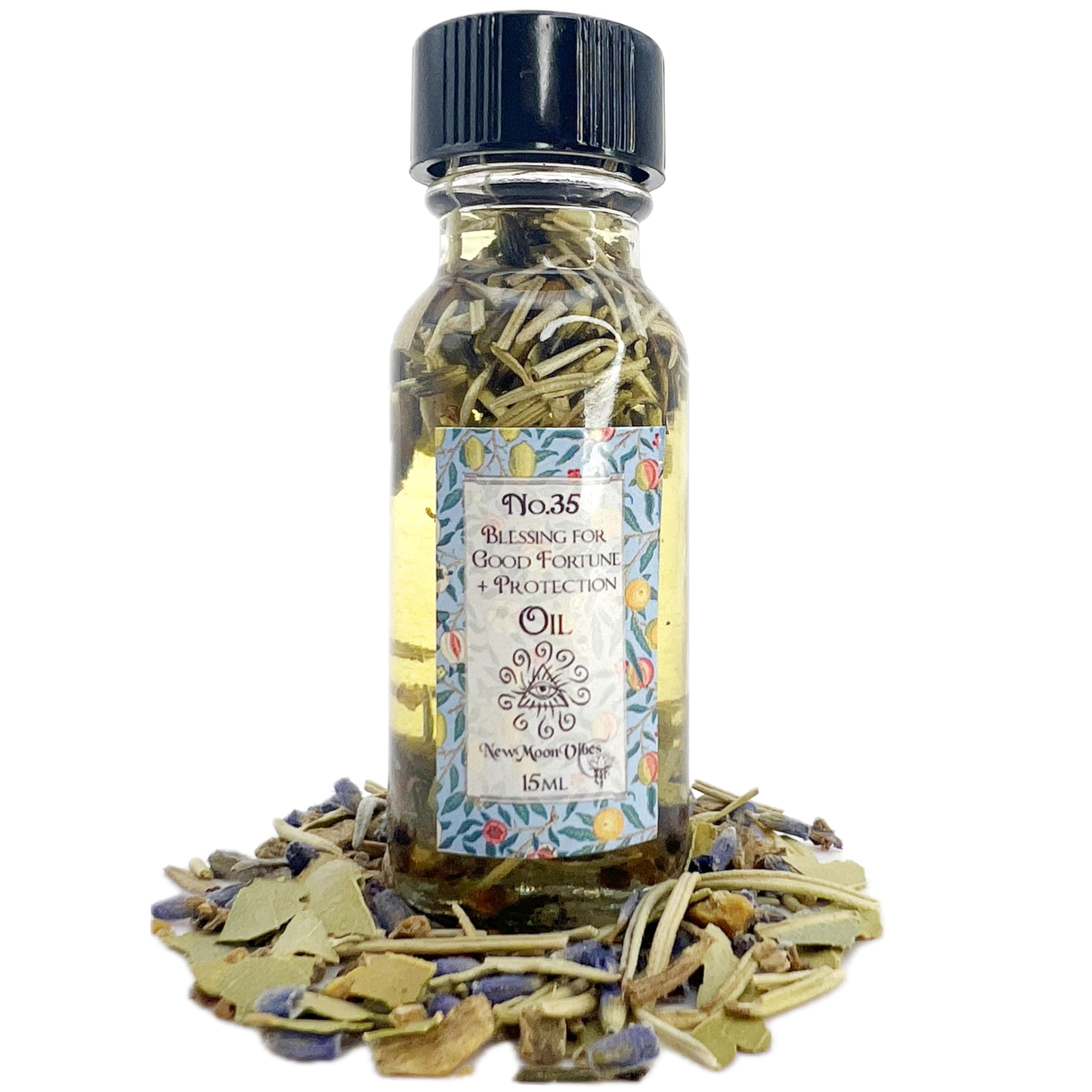 Blessing Oil by New Moon Vibes - Success Blessing Wealth Good Luck Armor Negativity Protection Spells Conjure Rituals - Handmade with Essential Oils & Herbs - Wicca Pagan Hoodoo Magick