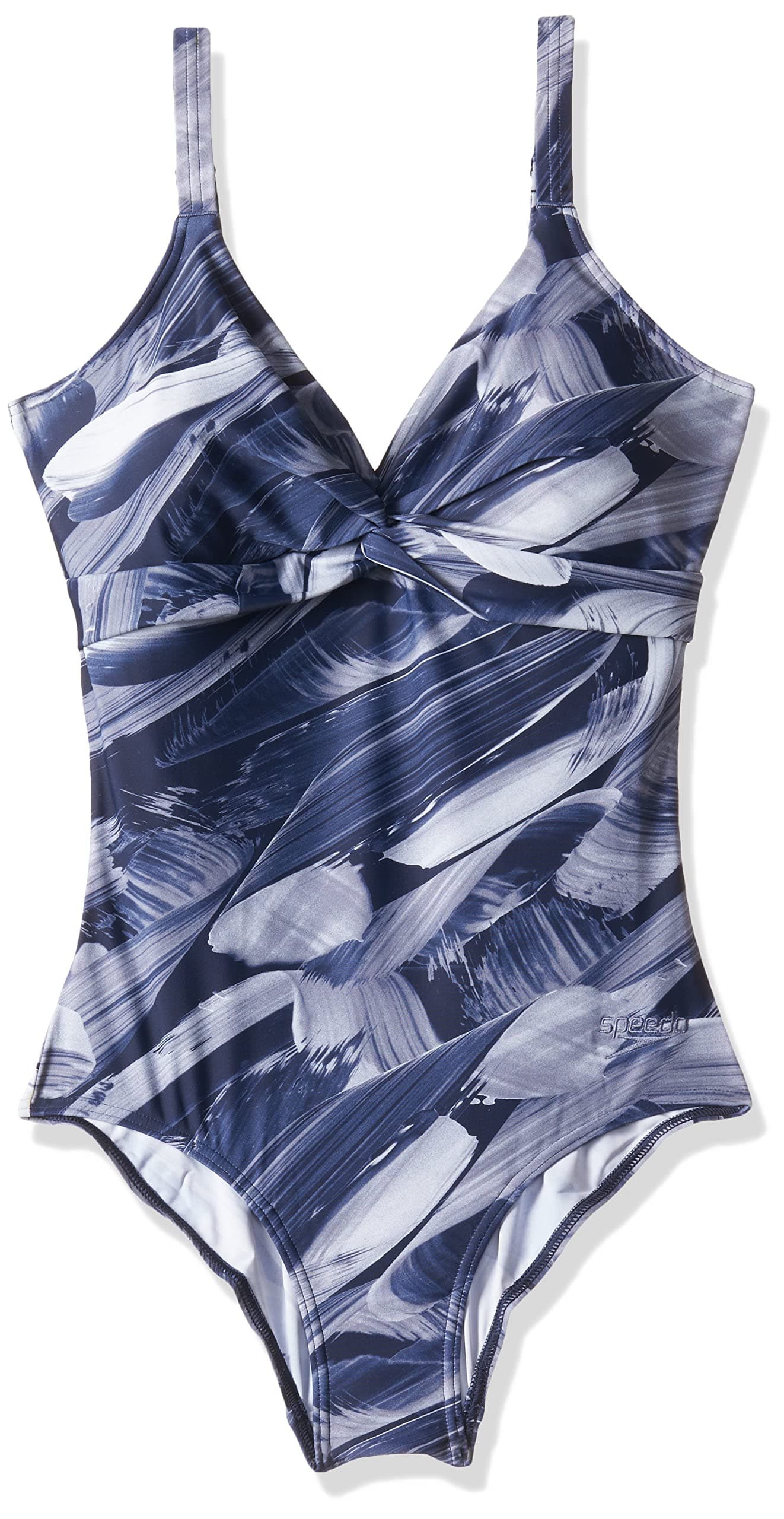 Women's Endurance 10 Brigitte Water Shimmer Printed One Piece Swimwear - Navy & Vitagrey